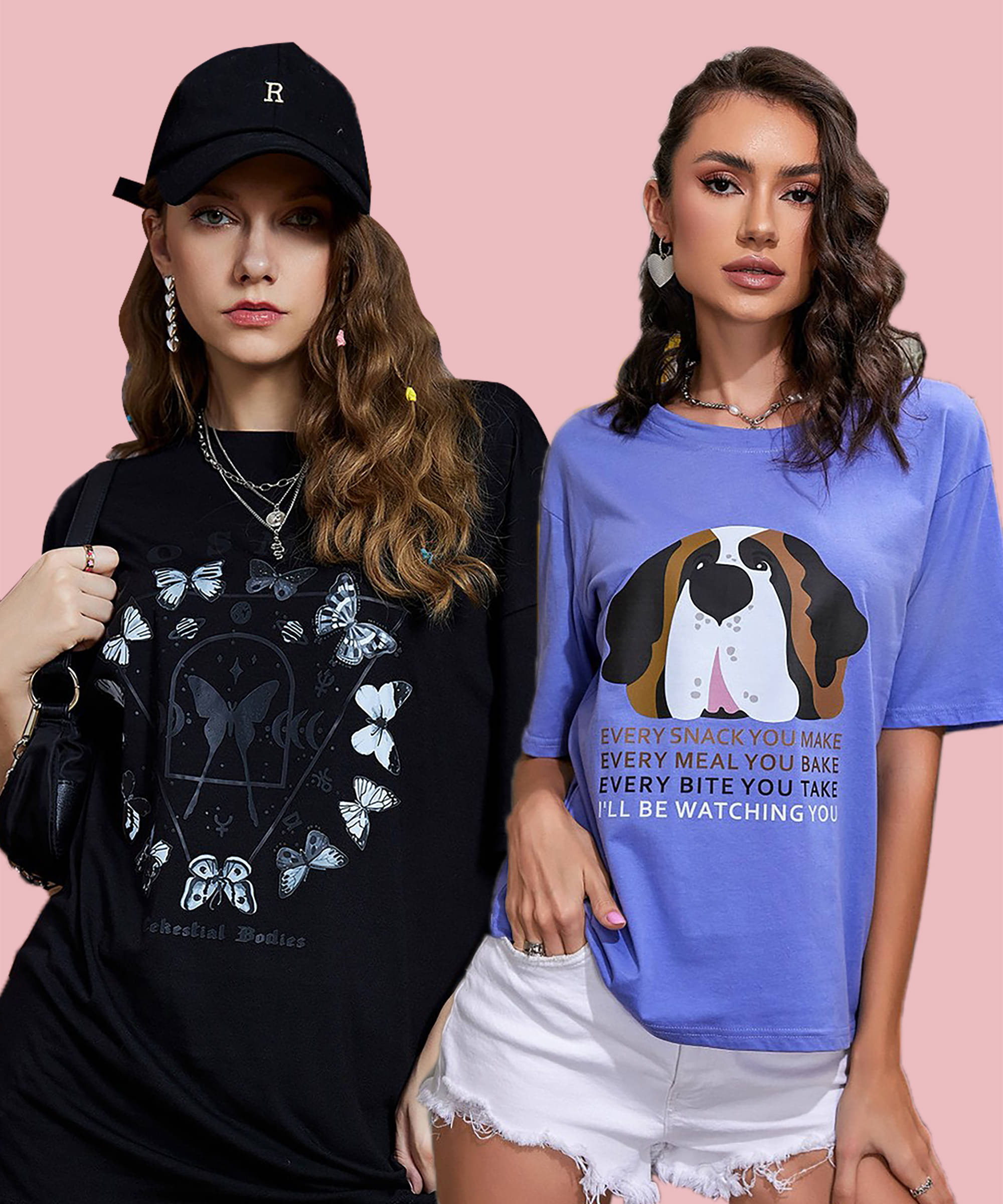     			Christy World Women Cotton Printed Oversized Fit Round Neck T-Shirt ( Multicolor 13 )