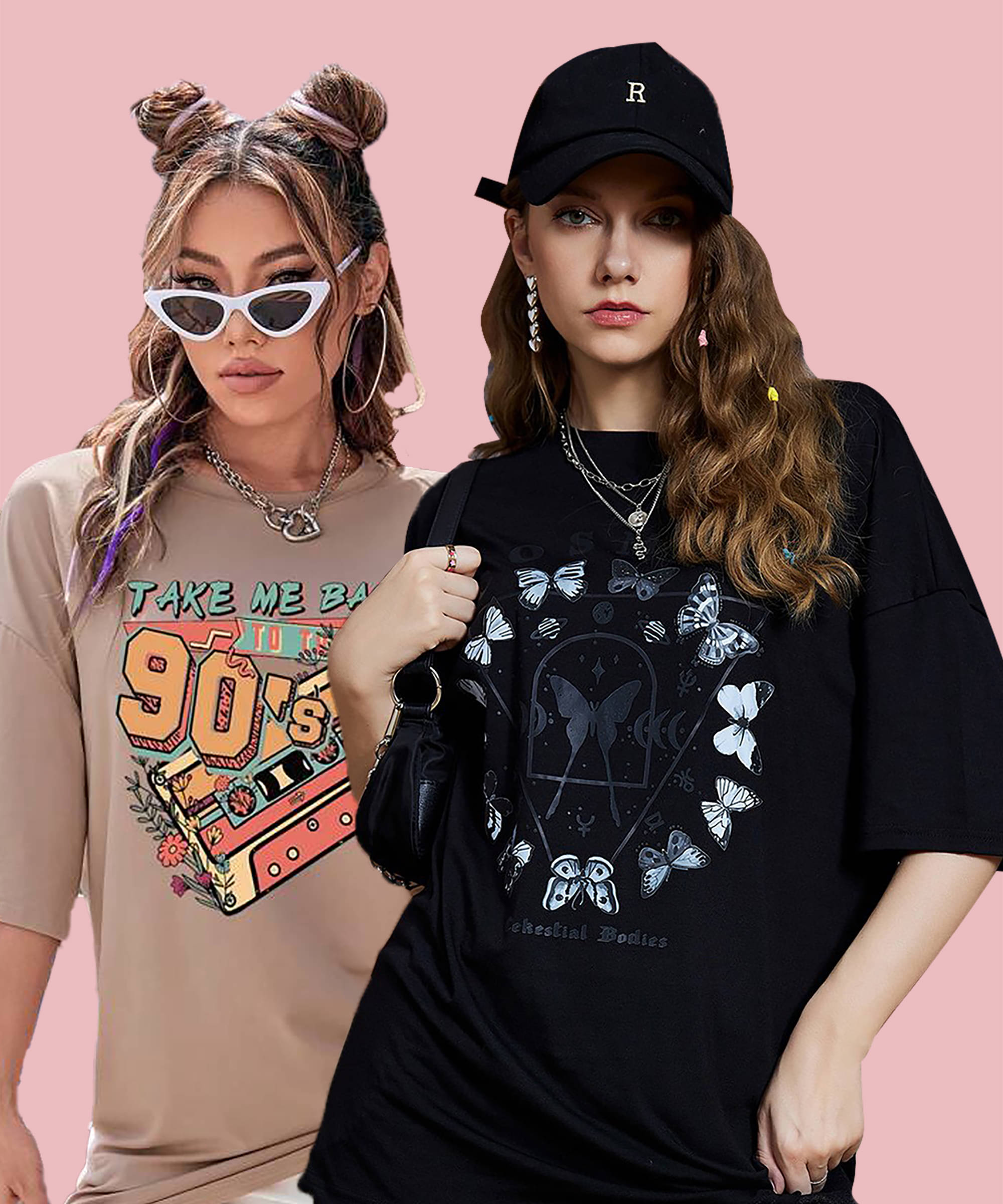     			Christy World Women Cotton Printed Oversized Fit Round Neck T-Shirt ( Multicolor 10 )