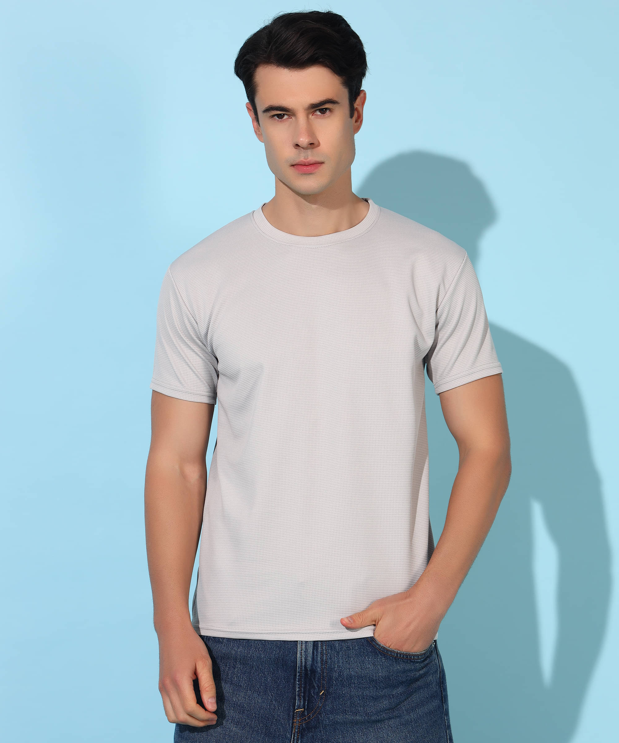 Christy World Polyester Regular Fit Solid Half Sleeves Men's Round T-Shirt - Grey ( Pack of 1 ) Christy World Polyester Regular Fit Solid Half Sleeves Men's Round T-Shirt - Grey ( Pack of 1 )