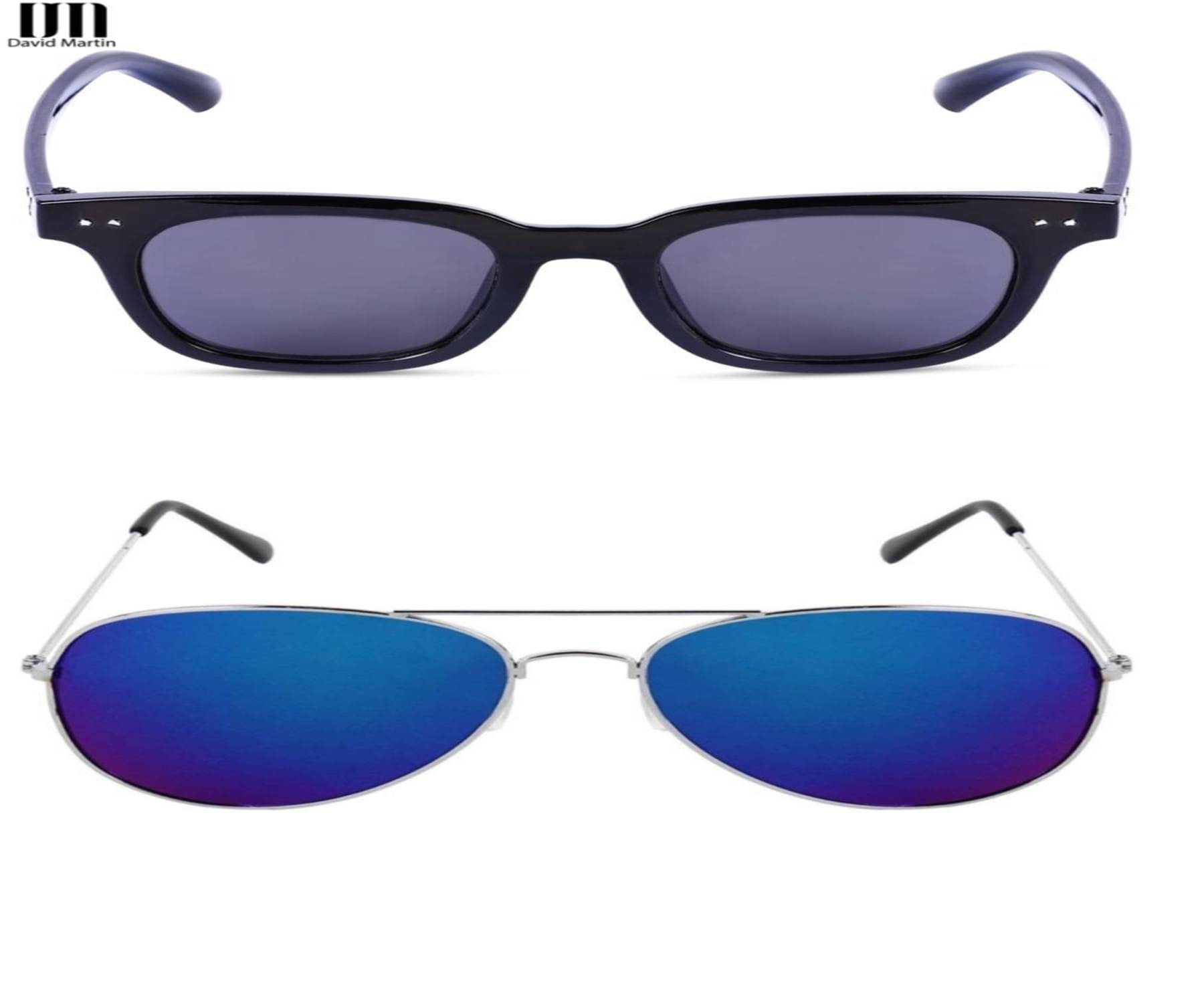 David Martin Multicolor Oversized Sunglasses ( Pack of 2 ) David Martin Multicolor Oversized Sunglasses ( Pack of 2 )