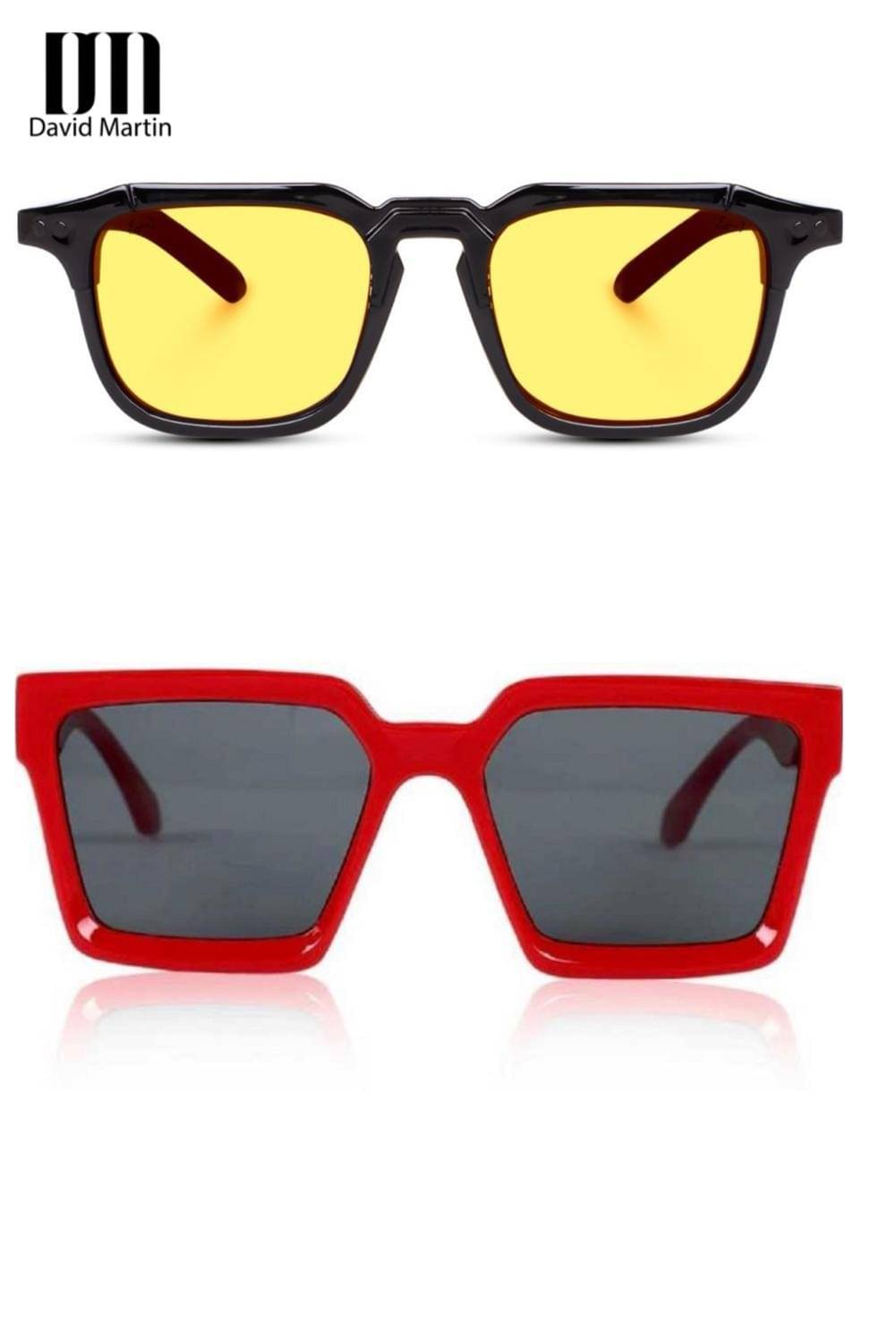 David Martin Multicolor Square Sunglasses ( Pack of 2 ) David Martin Multicolor Square Sunglasses ( Pack of 2 )
