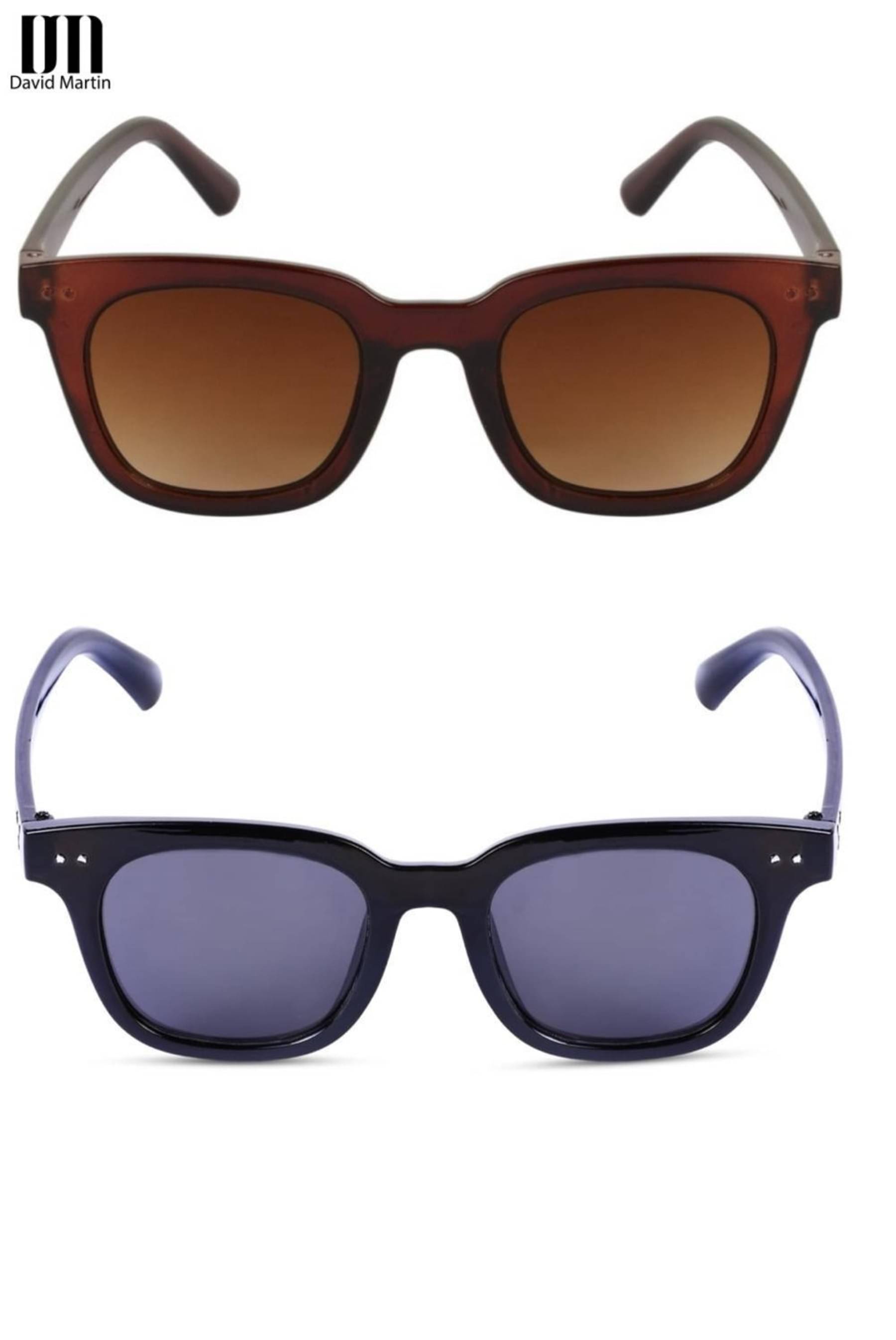 David Martin Multicolor Wrap Around Sunglasses ( Pack of 2 ) David Martin Multicolor Wrap Around Sunglasses ( Pack of 2 )