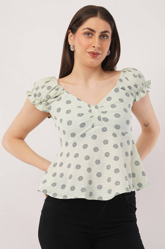     			Deshi Girl Green Georgette Women's A-Line Top ( Pack of 1 )