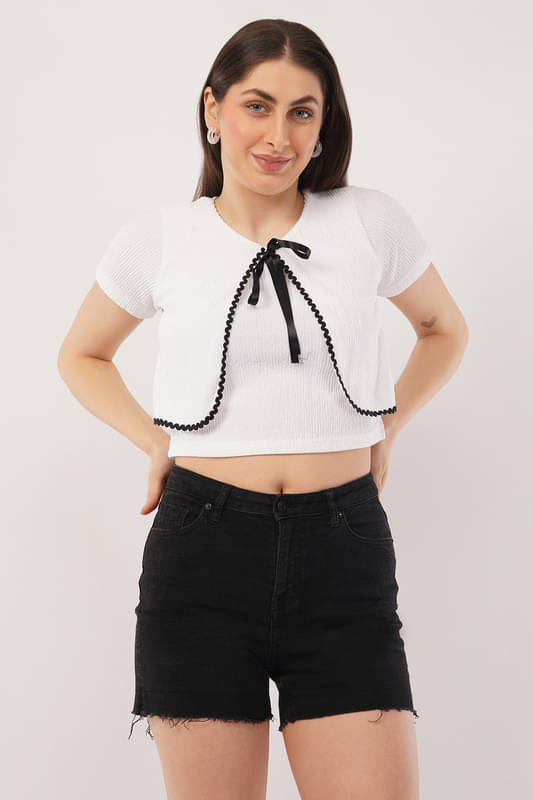     			Deshi Girl Women's Cotton Blend Regular Top ( White )