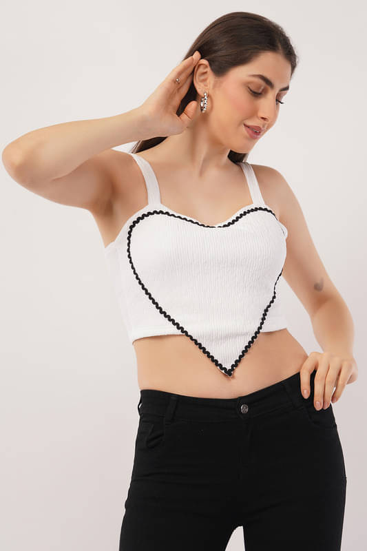     			Deshi Girl Women's Cotton Blend Crop Top ( White )