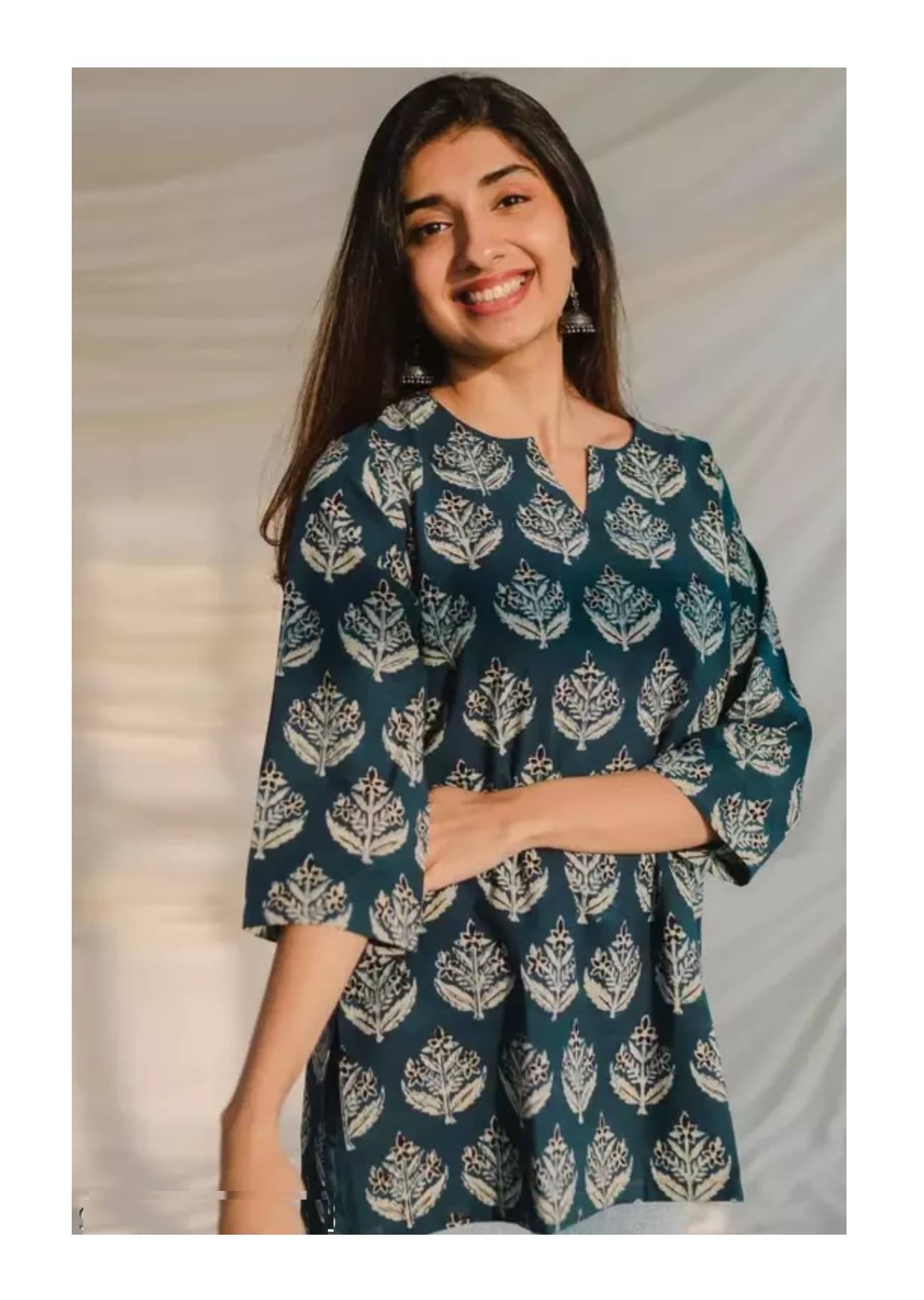     			ETZIN Women's Rayon Tunic ( Blue )