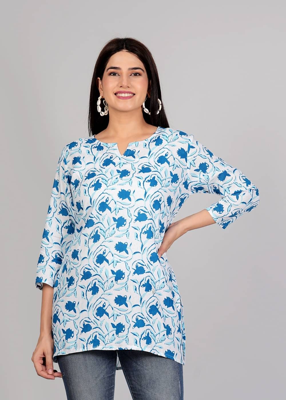     			ETZIN Women's Rayon Tunic ( Multi Color )