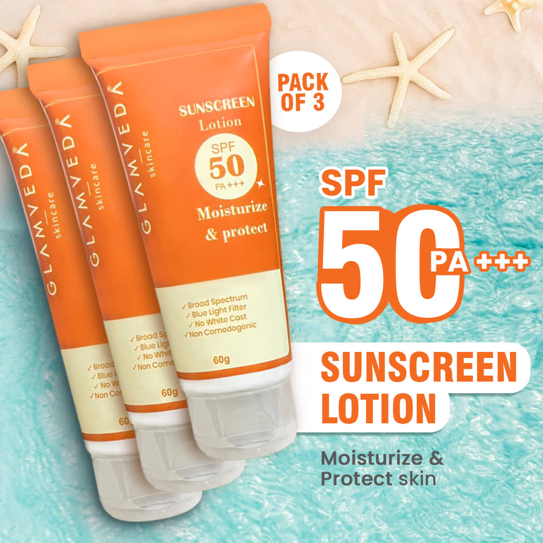 Glamveda SPF 50 Sunscreen Lotion For All Skin Type ( Pack of 3 )