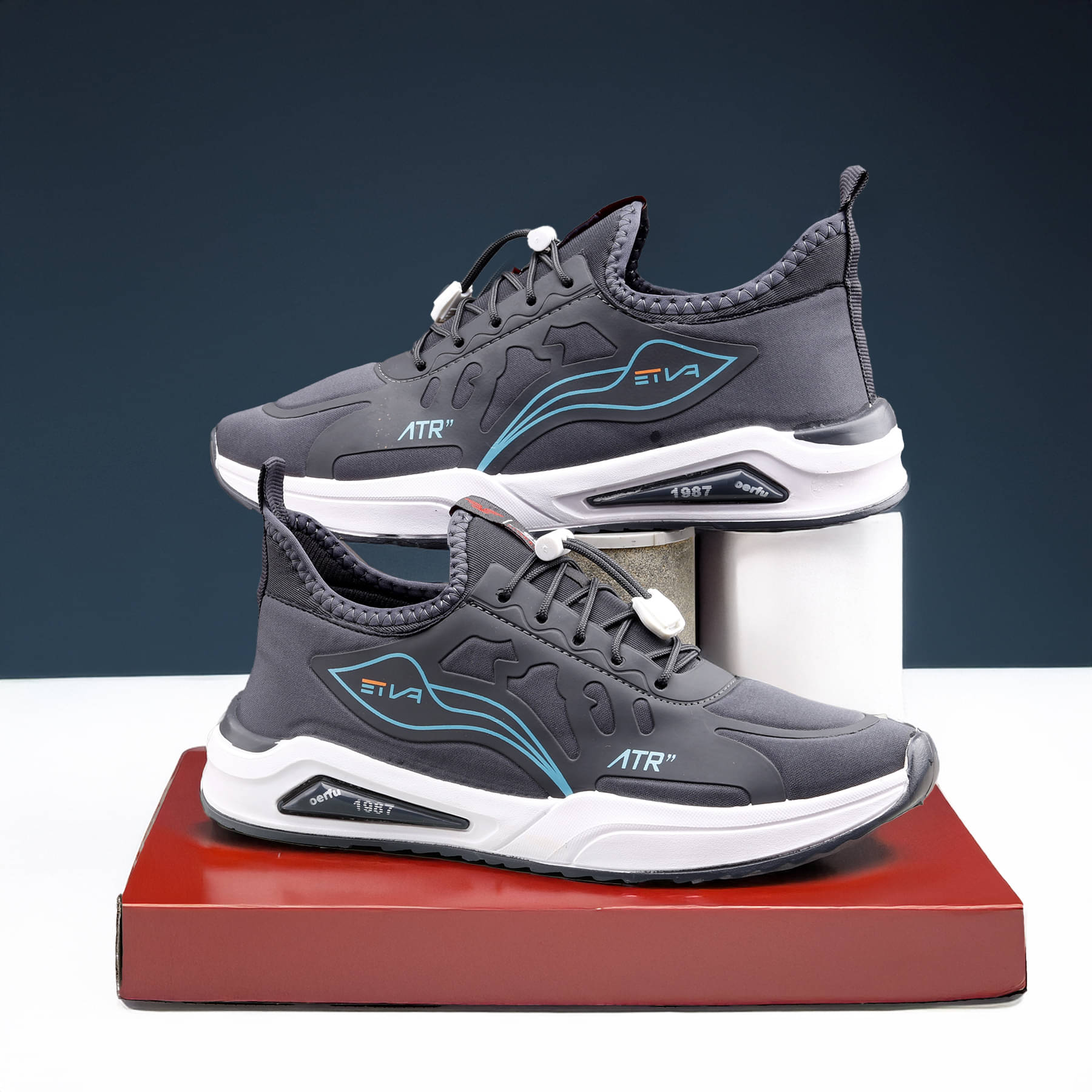     			HASTEN Dark Grey Running Shoes Grey Men's Lifestyle Shoes