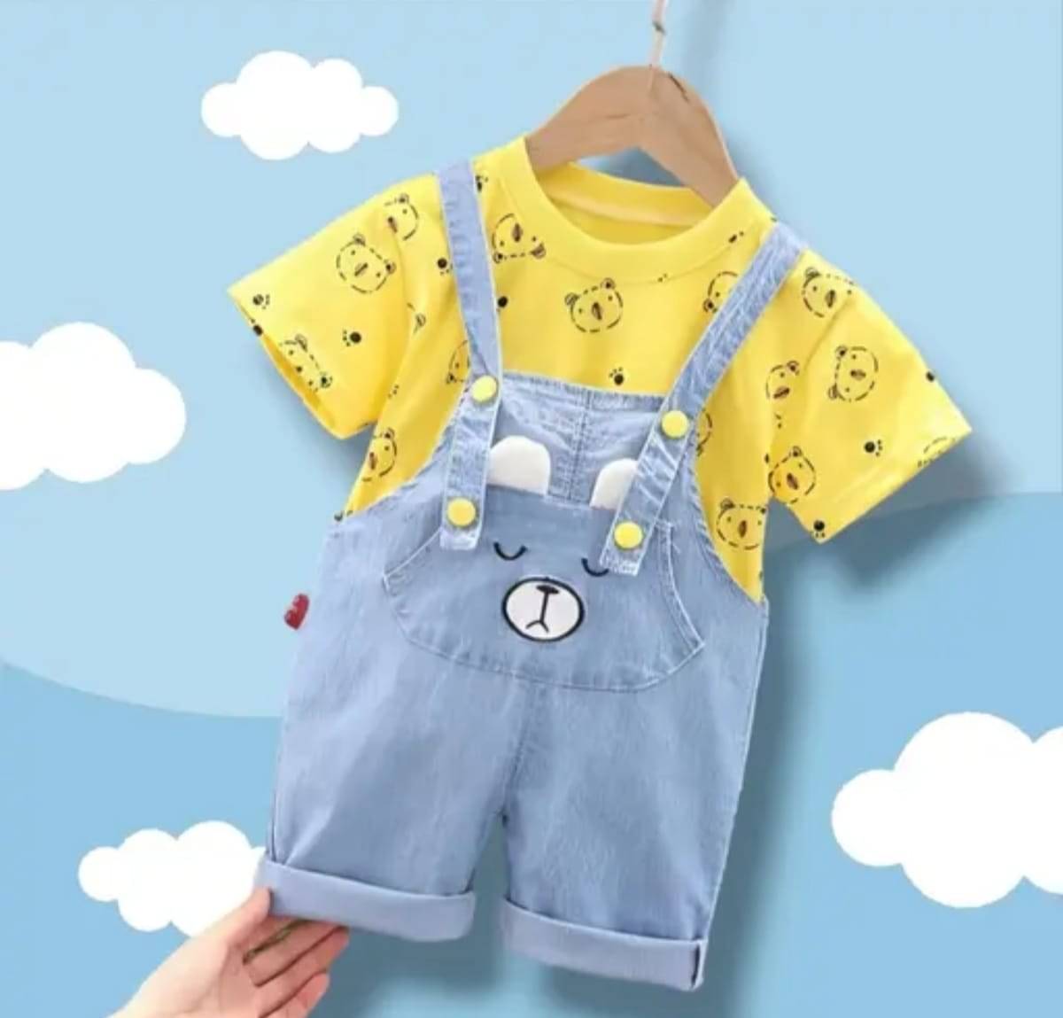     			ODIMENT Pack of 1 Unisex Denim Dungarees Set ( Yellow )