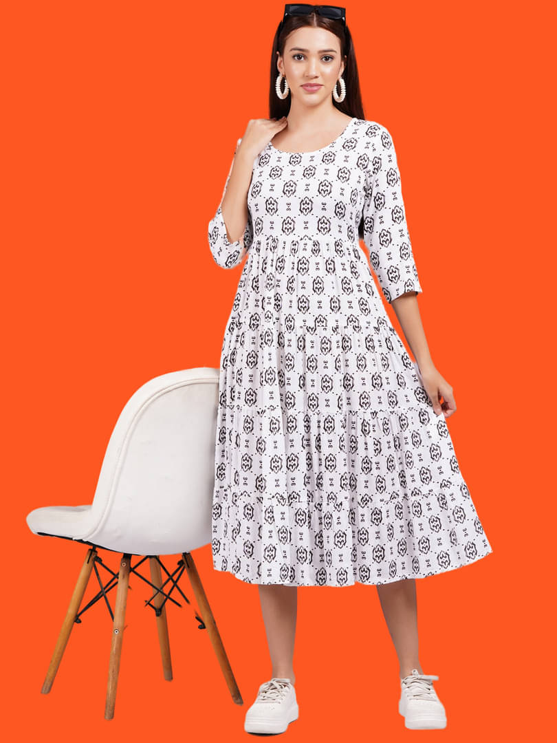 Oh Mi Dios Viscose Rayon Self Design Calf-Length Women's Fit & Flare Dress - Black ( Pack of 1 )     			Oh Mi Dios Viscose Rayon Self Design Calf-Length Women's Fit & Flare Dress - Black ( Pack of 1 )