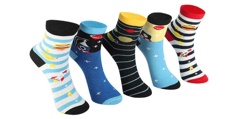     			PRIMESOX MOVE ON Pack of 5 Boys Cotton Full Length Socks ( Multocolor 12 )