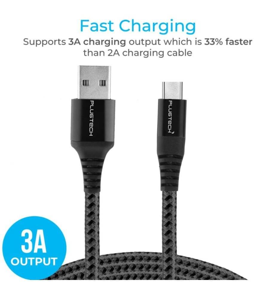 Plugtech 1m USB to USB-C Cable - Braided, Fast Charging, Strong and Flexible Cable for Phones, Tablets, Power Banks Plugtech 1m USB to USB-C Cable - Braided, Fast Charging, Strong and Flexible Cable for Phones, Tablets, Power Banks