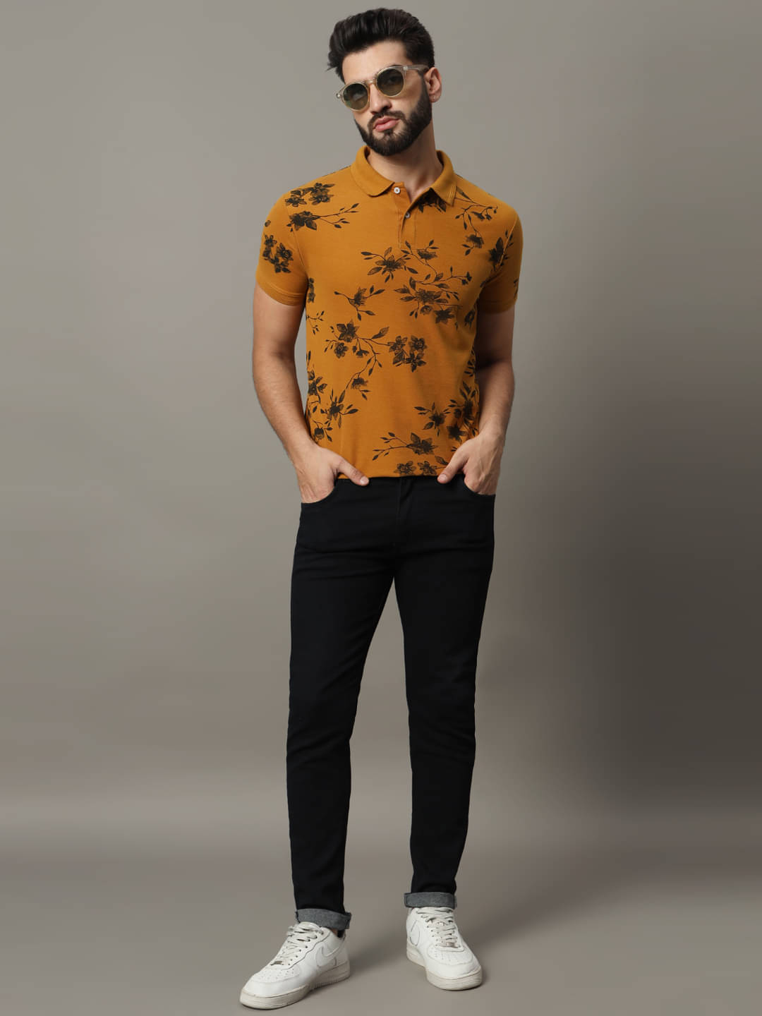R.ARHAN PREMIUM Pack of 1 Cotton Blend Regular Fit Printed Half Sleeves Men's Polo T Shirt ( Yellow ) R.ARHAN PREMIUM Pack of 1 Cotton Blend Regular Fit Printed Half Sleeves Men's Polo T Shirt ( Yellow )