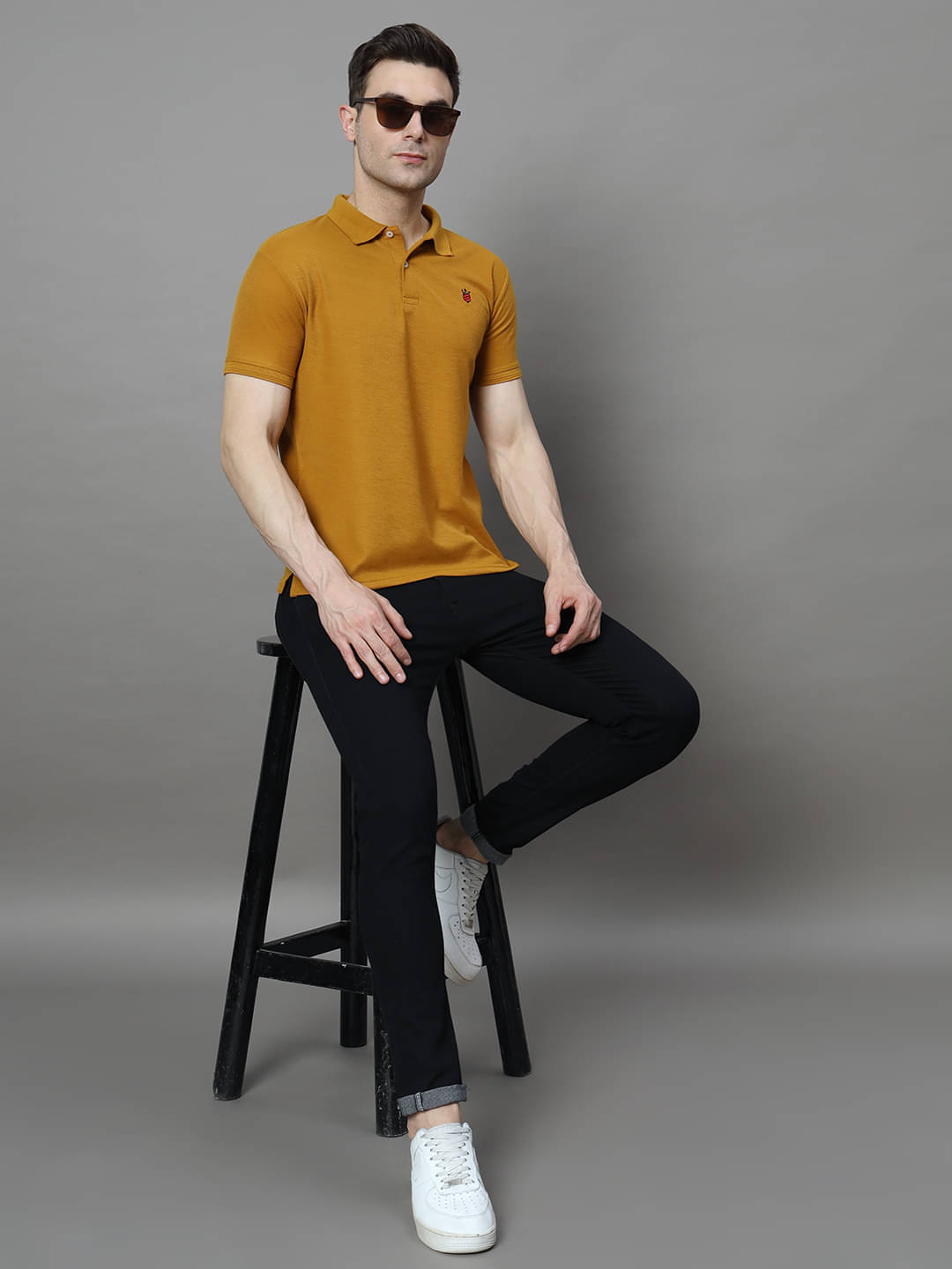 R.ARHAN PREMIUM Pack of 1 Cotton Blend Regular Fit Solid Half Sleeves Men's Polo T Shirt ( Yellow ) R.ARHAN PREMIUM Pack of 1 Cotton Blend Regular Fit Solid Half Sleeves Men's Polo T Shirt ( Yellow )