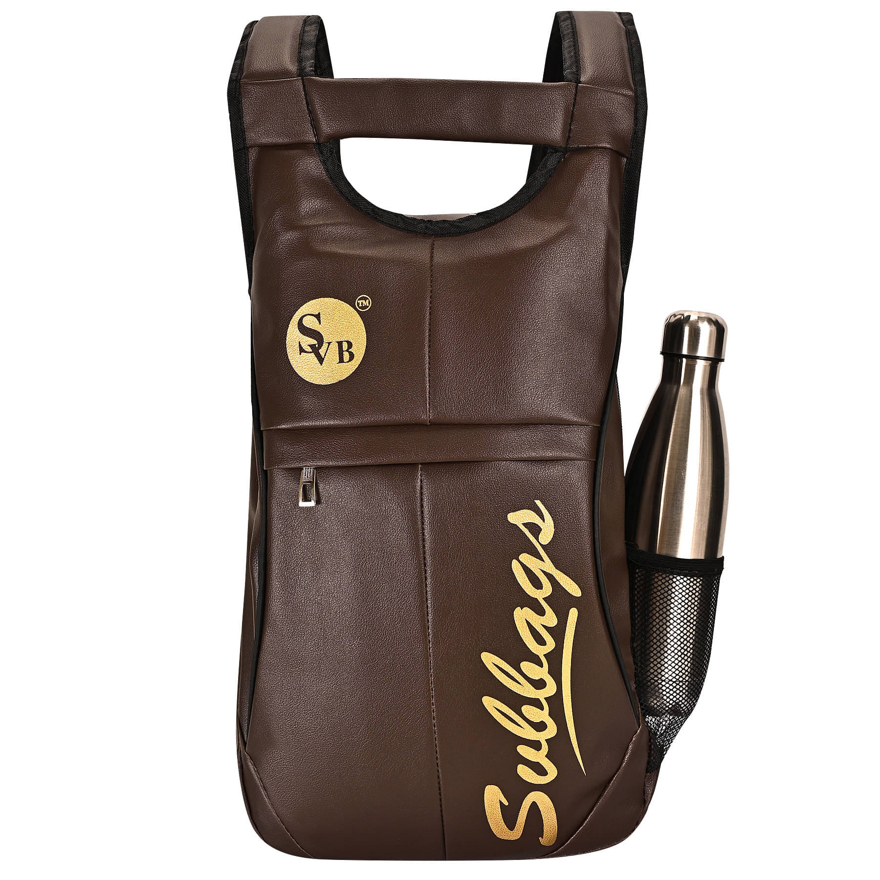     			SVB BAG 15 Ltrs Faux Leather Backpack *For Boys & Girls ( Brown )