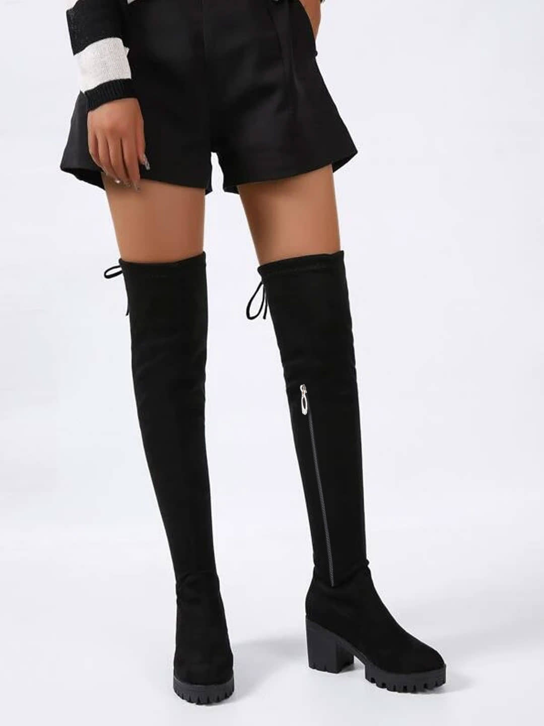 Shoetopia Black Women's Knee Length Boots