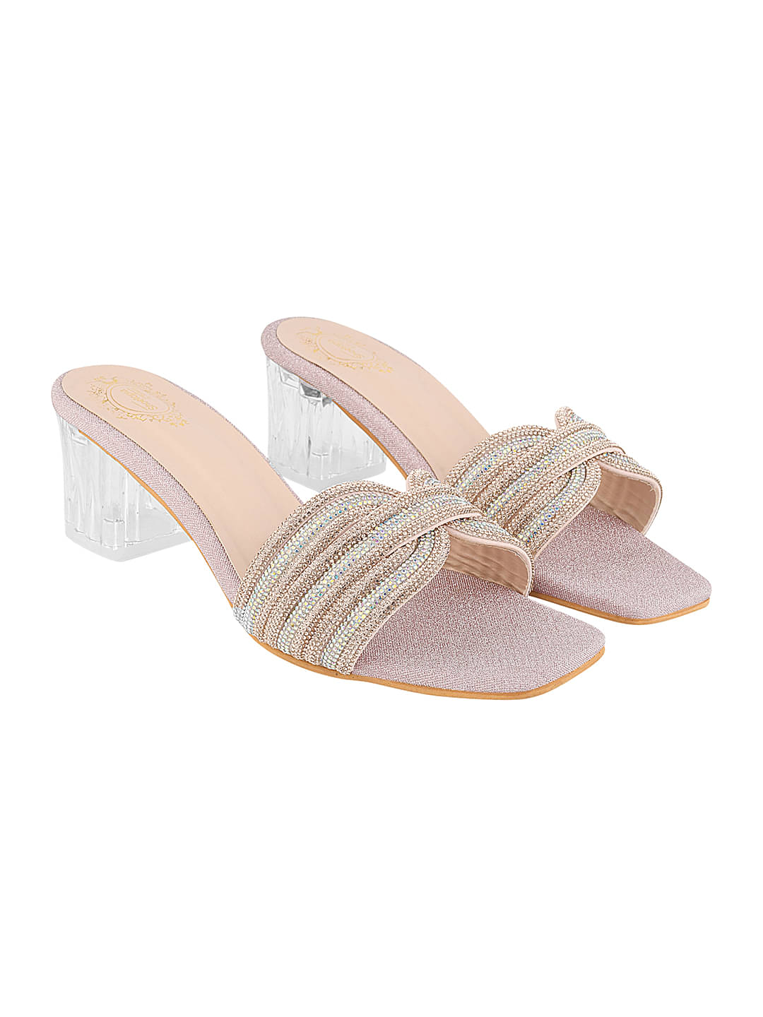     			Shoetopia Rose Gold Women's Slip On Heels