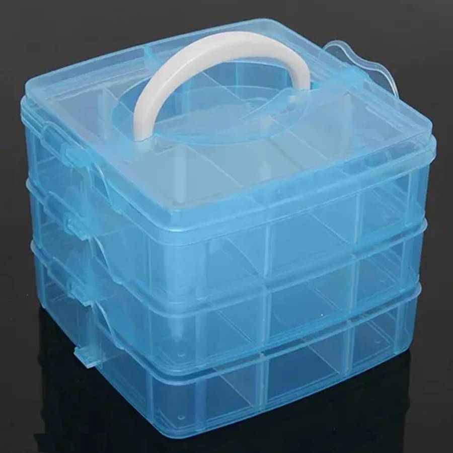 Stysol 18 Grids Clear Plastic Organizer Jewelry Storage Box with Adjustable Dividers, Transparent Organizer Box for Earring Fishing Hooks (Made In India) Stysol 18 Grids Clear Plastic Organizer Jewelry Storage Box with Adjustable Dividers, Transparent Organizer Box for Earring Fishing Hooks (Made In India)