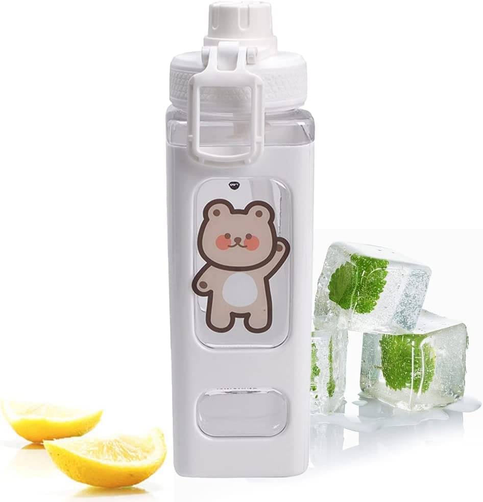 Stysol Square bottle set of 1 White Plastic Fridge Water Bottle 1000 mL ( Set of 1 ) Stysol Square bottle set of 1 White Plastic Fridge Water Bottle 1000 mL ( Set of 1 )