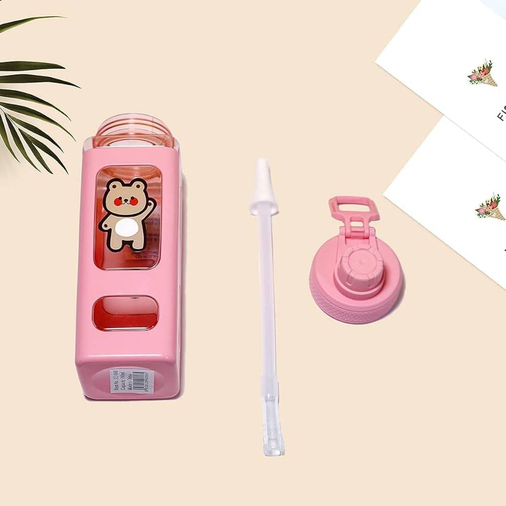 Stysol Square bottle set of 1 Pink Plastic Fridge Water Bottle 1000 mL ( Set of 1 ) Stysol Square bottle set of 1 Pink Plastic Fridge Water Bottle 1000 mL ( Set of 1 )