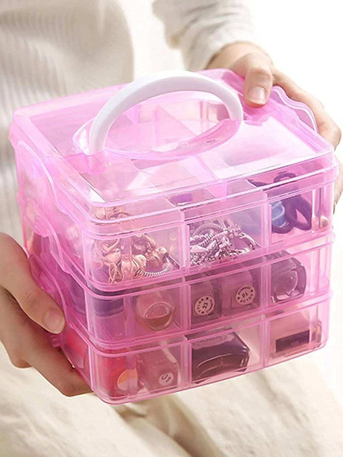 Stysol 15/24/18 Grids Clear Plastic Organizer Jewelry Storage Box with Adjustable Dividers, Transparent Organizer Box for Earring Fishing Hooks (18 Grids) Stysol 15/24/18 Grids Clear Plastic Organizer Jewelry Storage Box with Adjustable Dividers, Transparent Organizer Box for Earring Fishing Hooks (18 Grids)