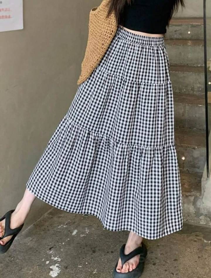     			TAMINA Black,White Cotton Women's A-Line Skirt ( Pack of 1 )