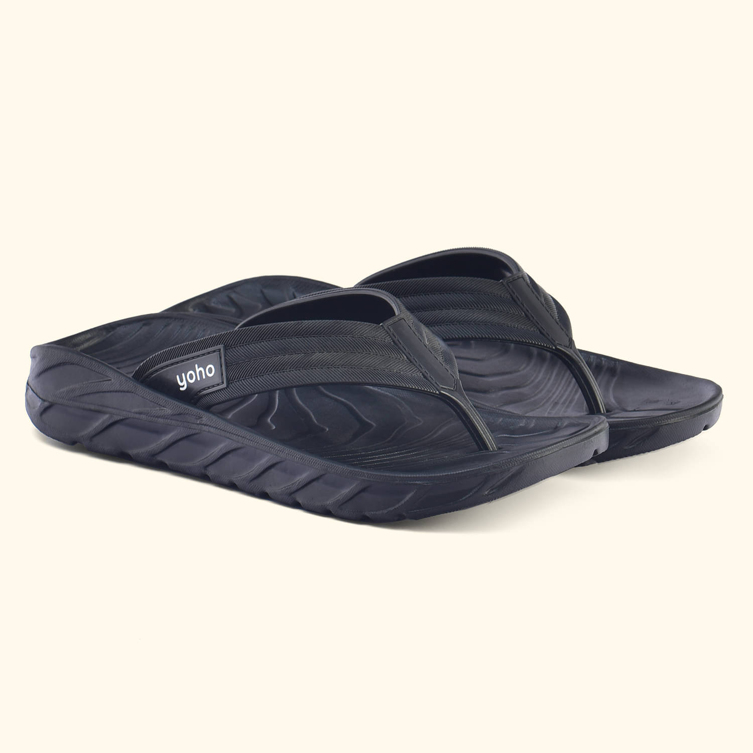     			Yoho Black Men's Thong Flip Flop