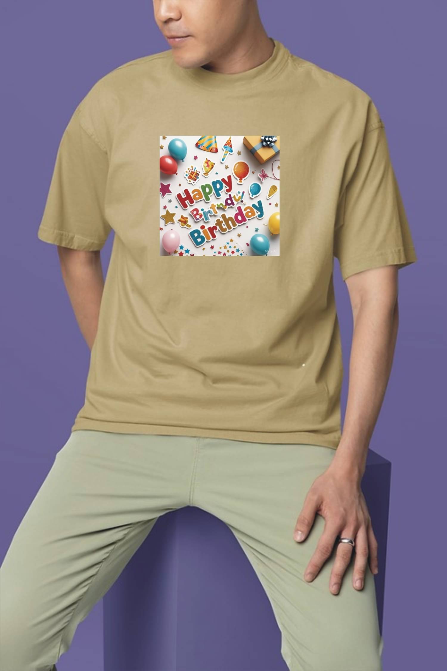 Zyra Fashion Cotton Blend Oversized Fit Printed Half Sleeves Men's Round T-Shirt - Beige ( Pack of 1 ) Zyra Fashion Cotton Blend Oversized Fit Printed Half Sleeves Men's Round T-Shirt - Beige ( Pack of 1 )