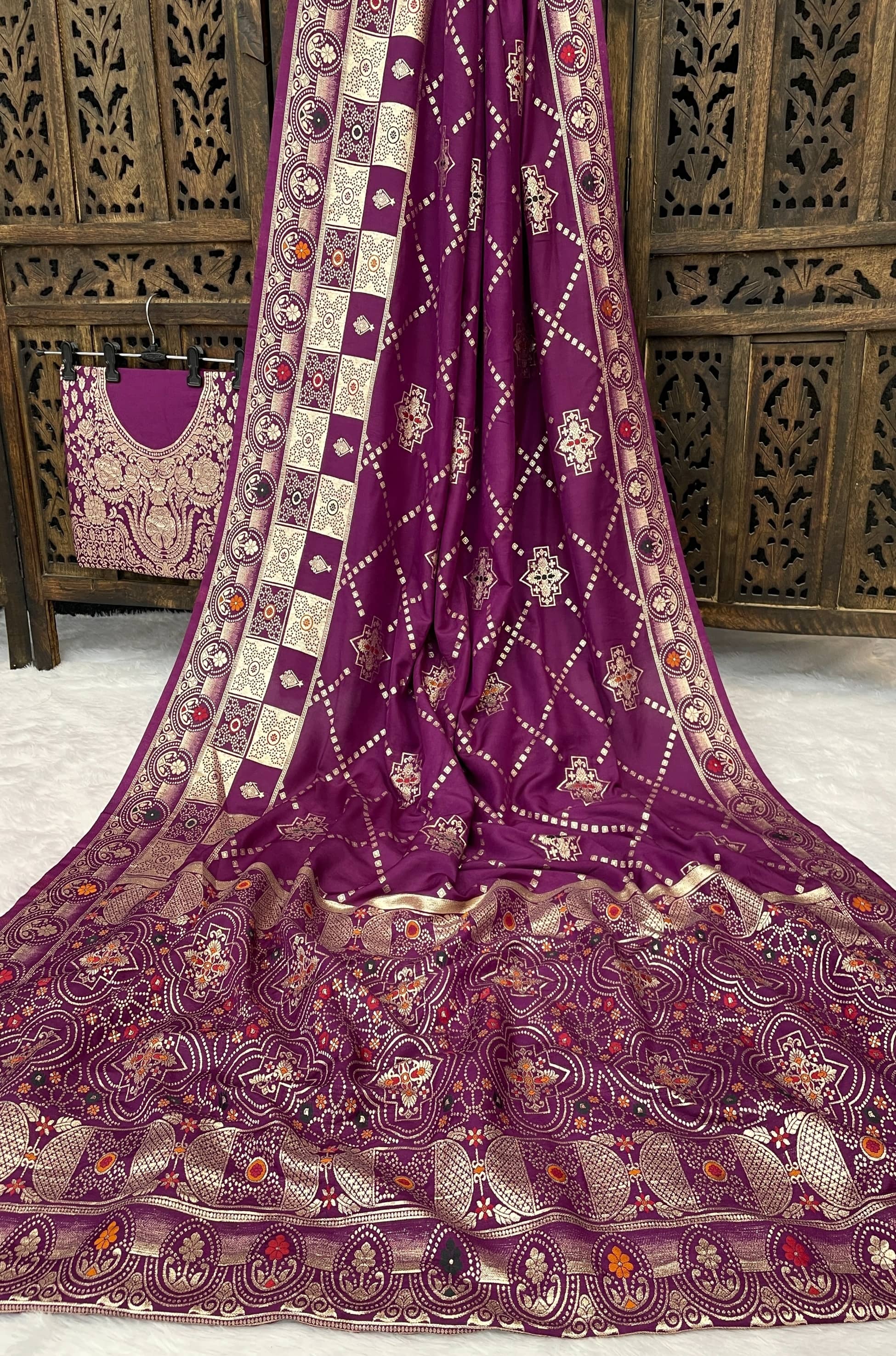 fab woven Kanjivaram Silk Woven Saree With Unstitched Blouse Piece ( Teal ) - Sarees | Buy online on ZillyBuy