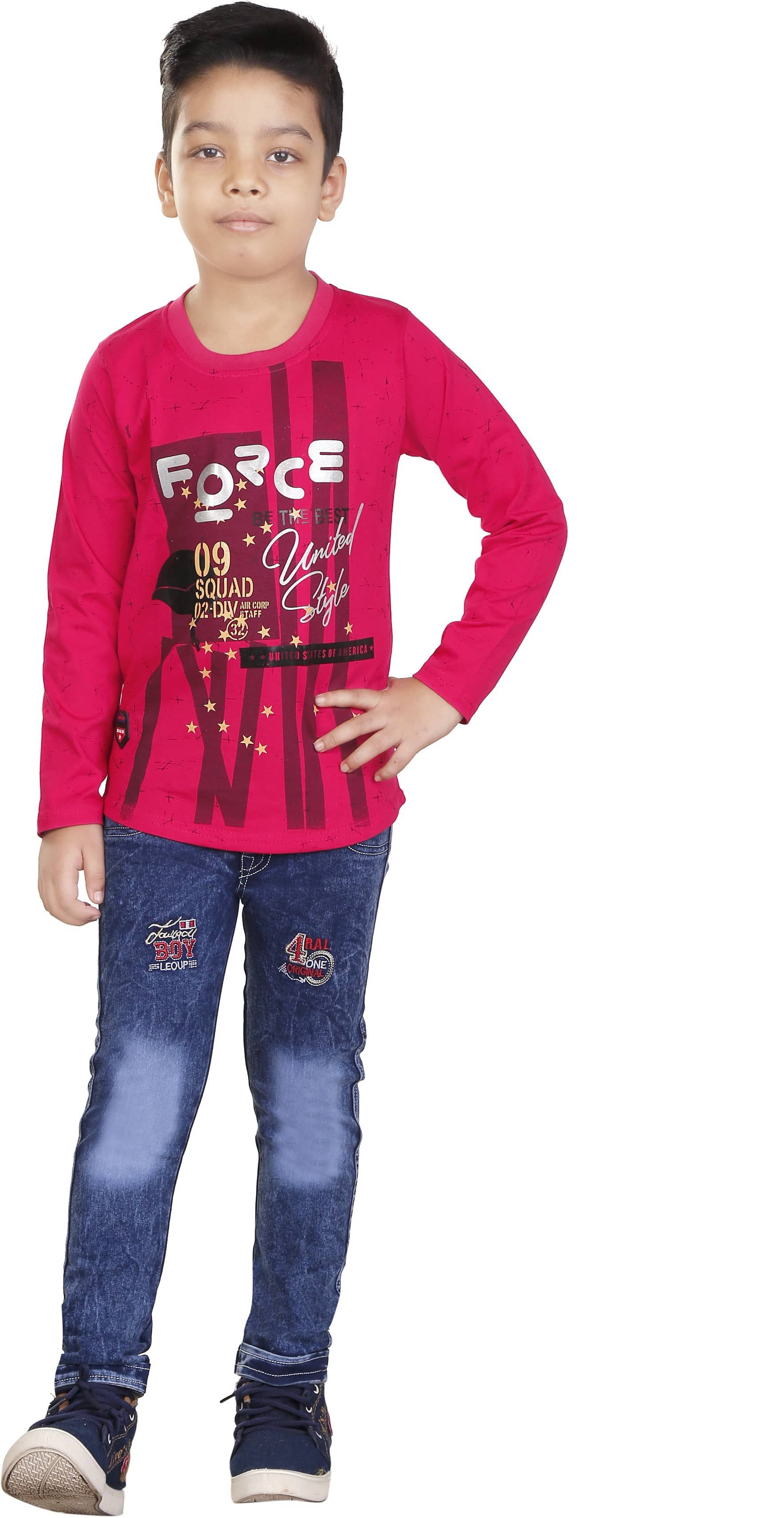 vanraj Pack of 1 Boys Cotton Blend T-Shirt & Pants Set ( Multicolor 2 )