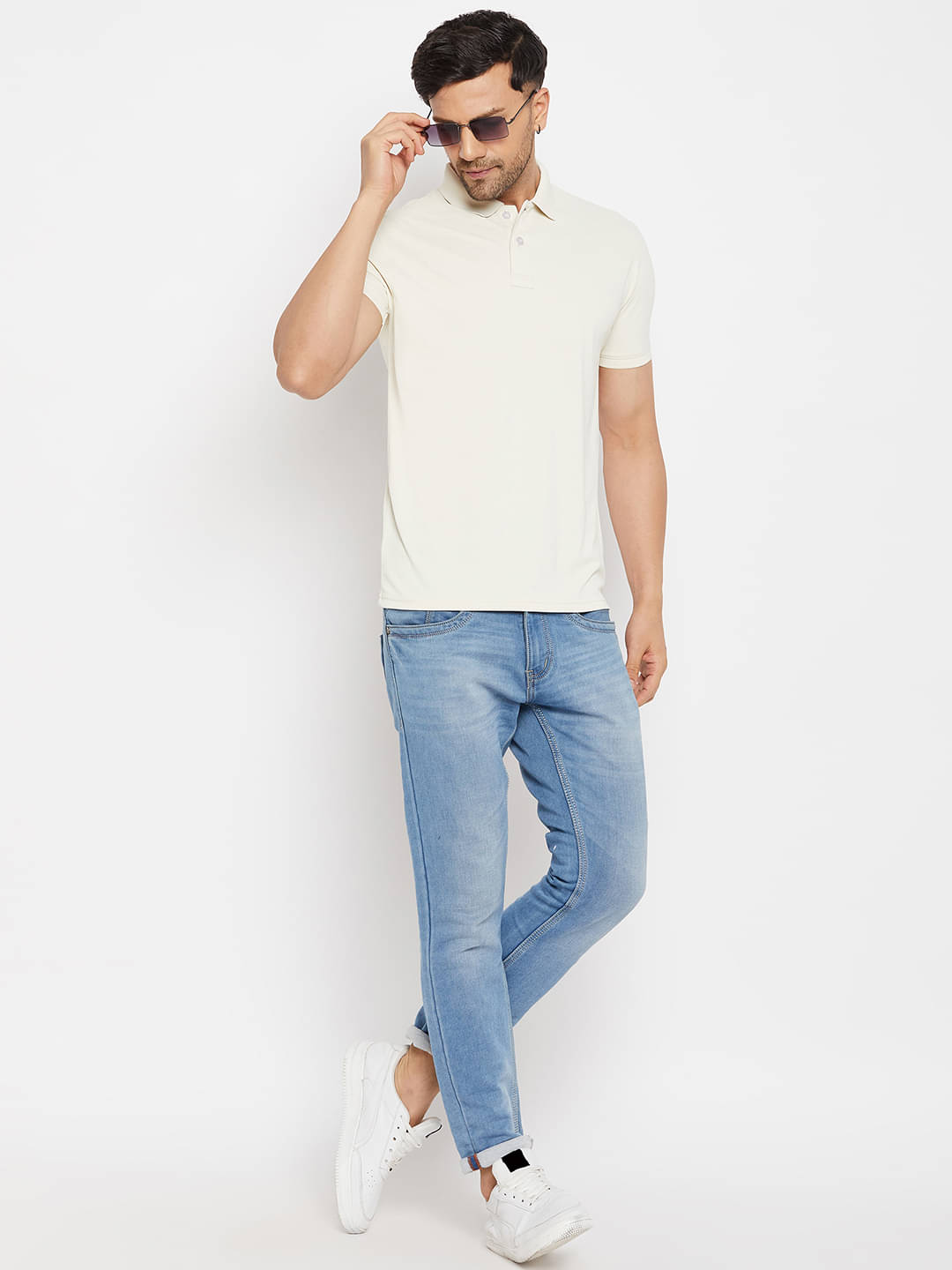     			98 Degree North Pack of 1 Polyester Regular Fit Solid Half Sleeves Men's Polo T Shirt ( Cream )