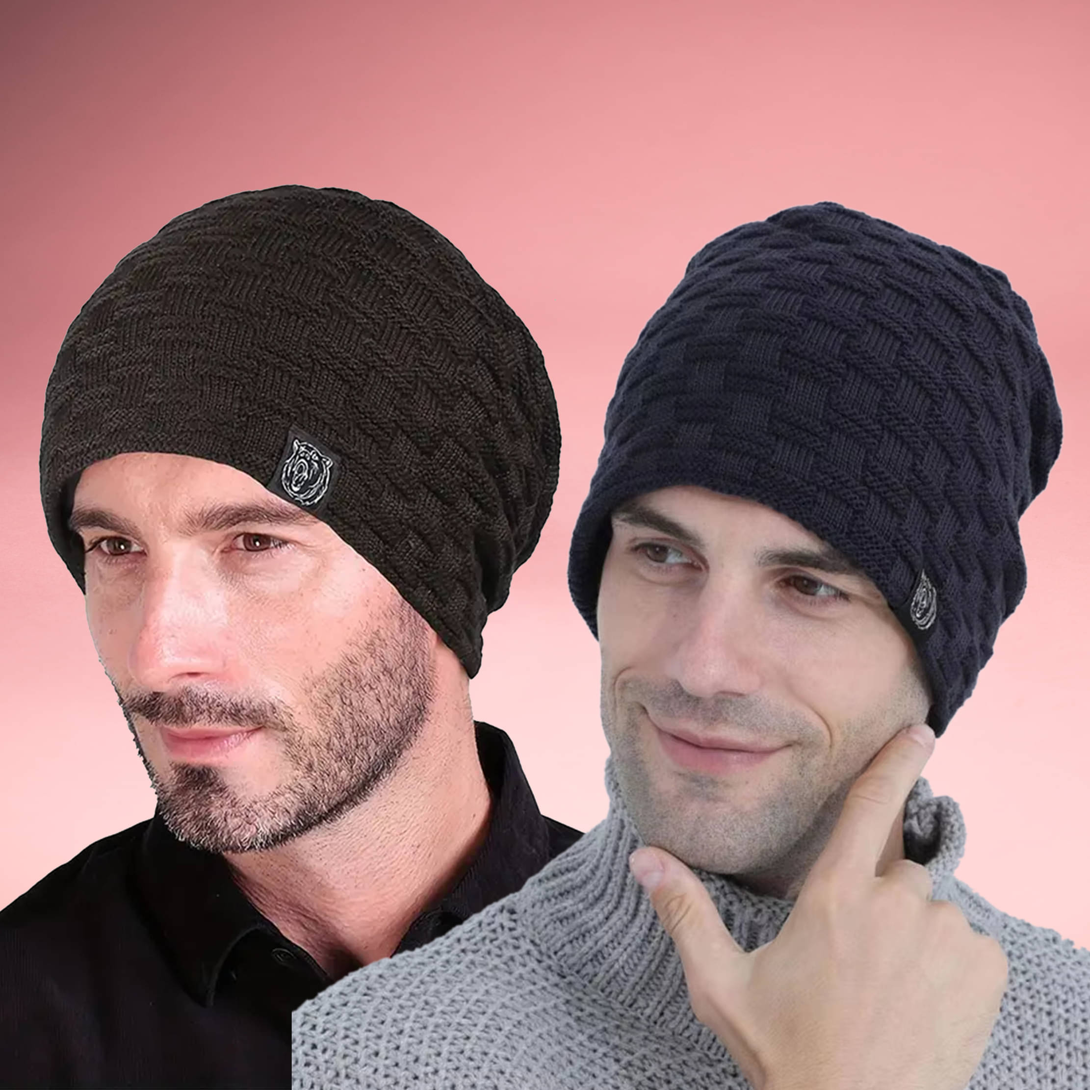 Alamos Pack of 2 Woollen Men's Cap ( Black ) Alamos Pack of 2 Woollen Men's Cap ( Black )
