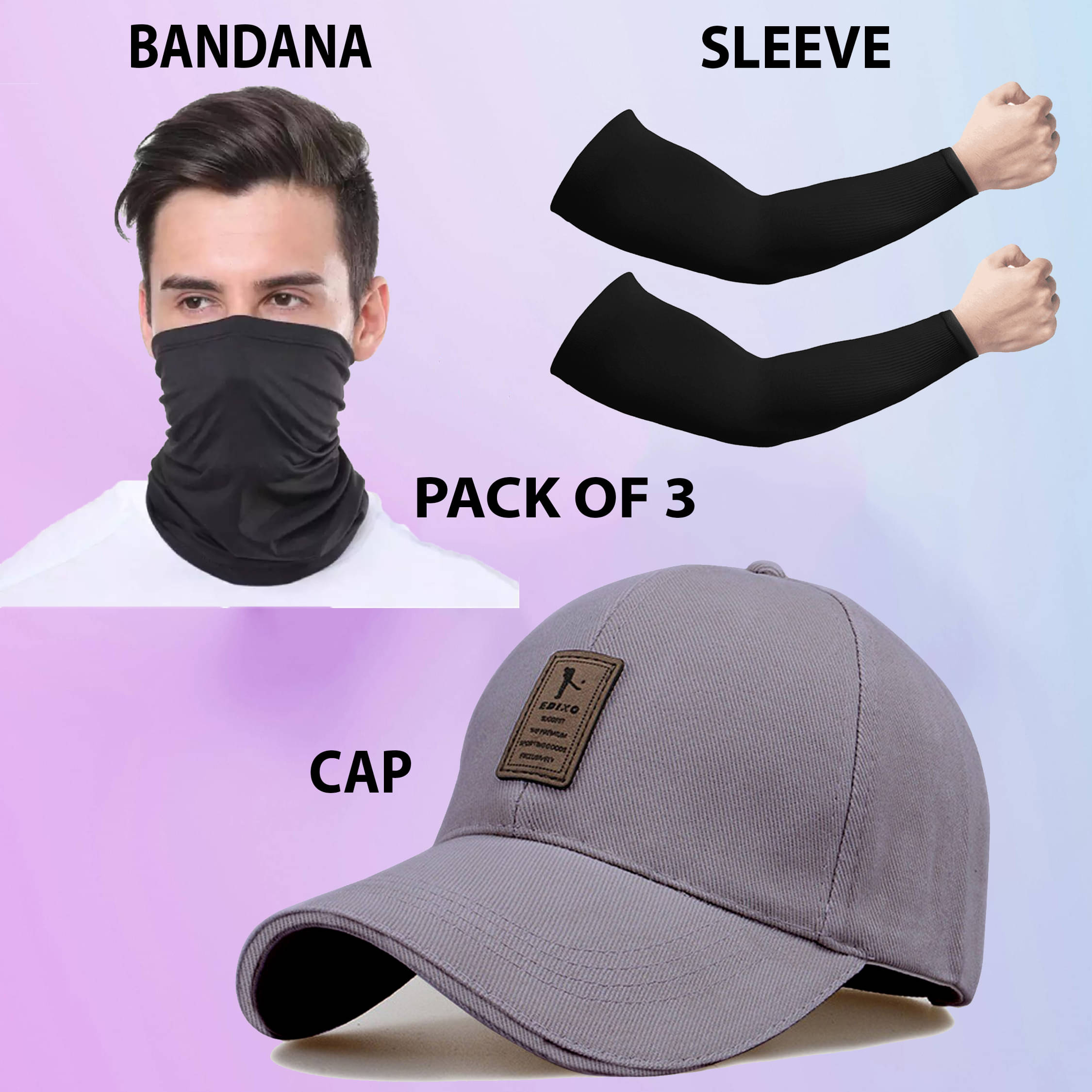     			Alamos Pack of 3 Cotton Men's Cap ( Grey )