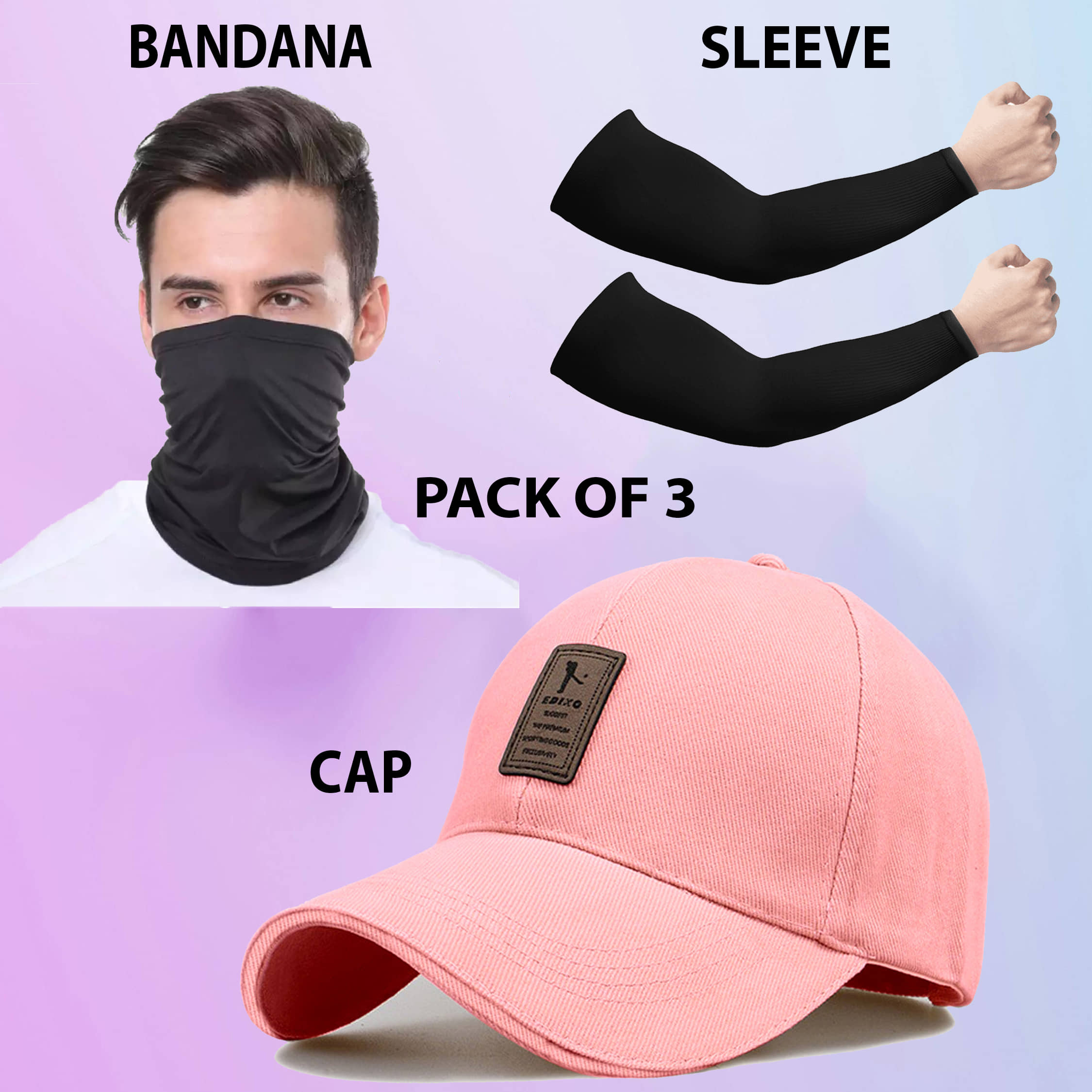 Alamos Pack of 3 Cotton Men's Cap ( Pink )