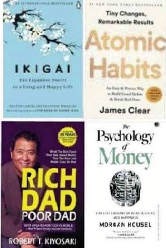 Atomic Habits & Rich Dad Poor Dad & ikigai Japaness & The Psychology Of Money ) English - Paperback - Stationery | Buy online on ZillyBuy