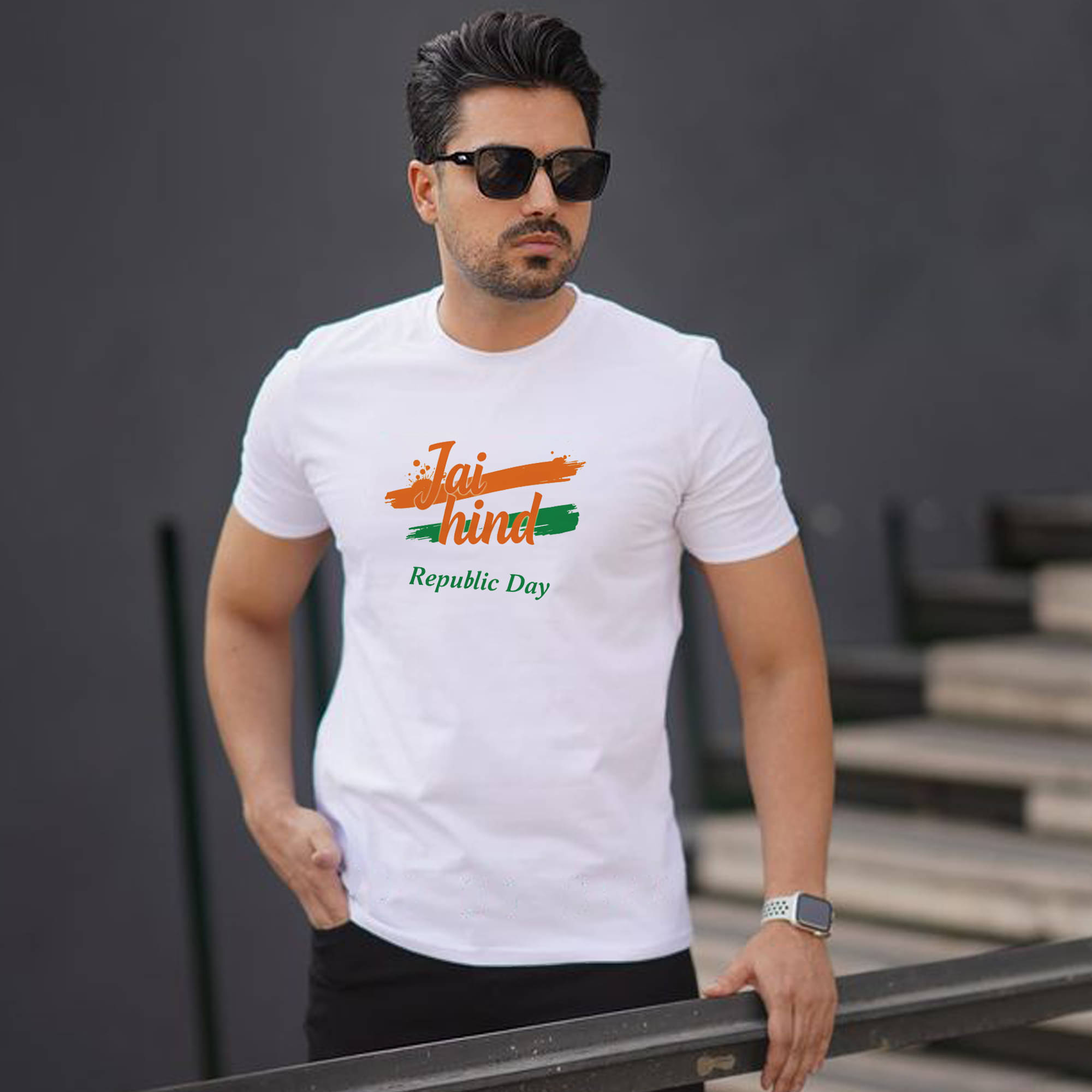     			BINAYAK Cotton Blend Regular Fit Printed Half Sleeves Men's Round T-Shirt - White ( Pack of 1 )