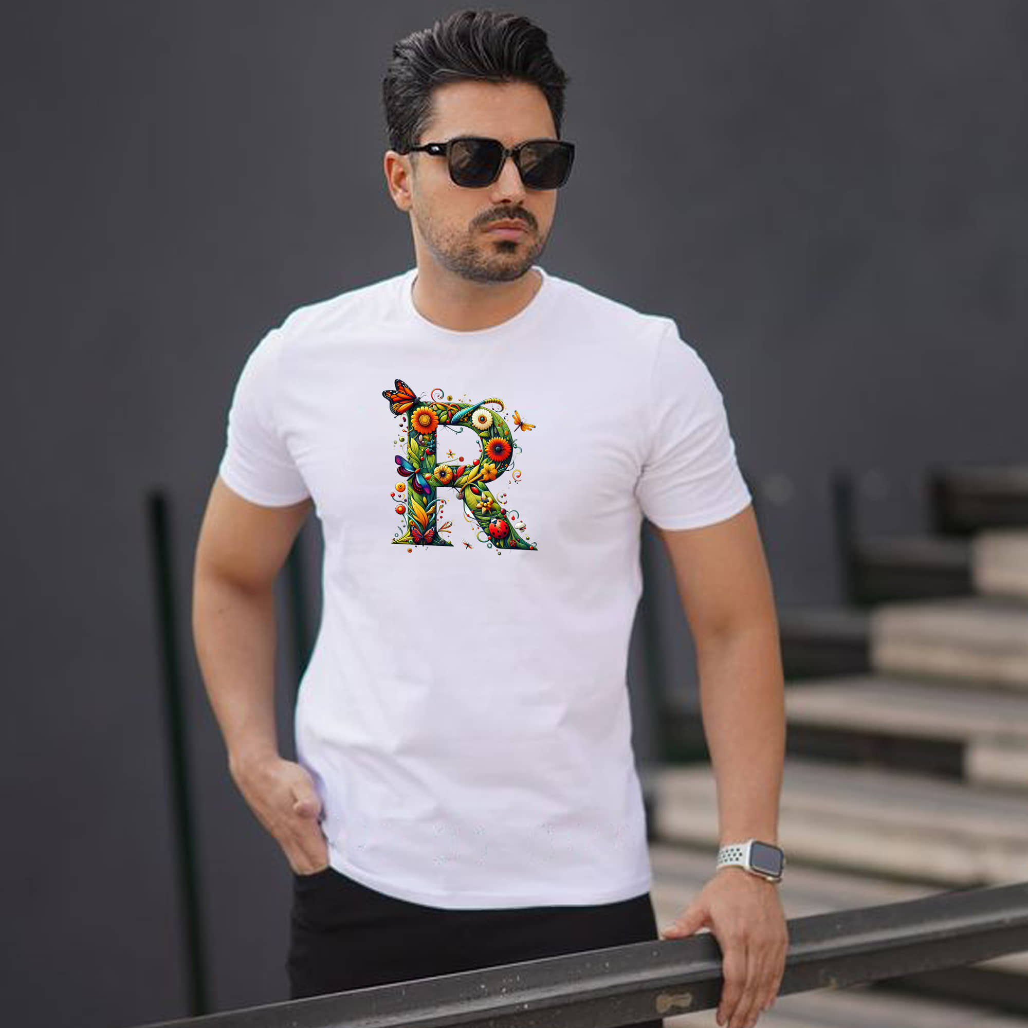BINAYAK Cotton Regular Fit Printed Half Sleeves Men's Round T-Shirt - White ( Pack of 1 )