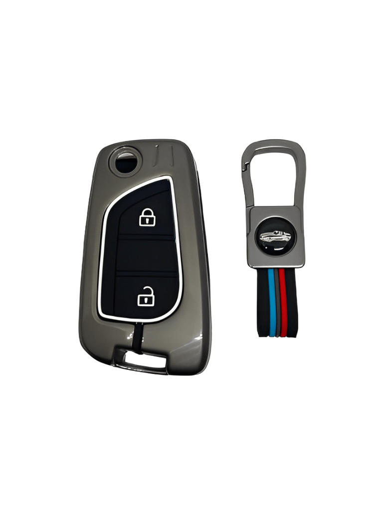 BKN Premium Metal Soft Car Key Cover Shell with Keychain & Full Protection Compatible with Toyota Corolla | Altis | Innova Crysta 3 Button Flip Key Cover BKN Premium Metal Soft Car Key Cover Shell with Keychain & Full Protection Compatible with Toyota Corolla | Altis | Innova Crysta 3 Button Flip Key Cover
