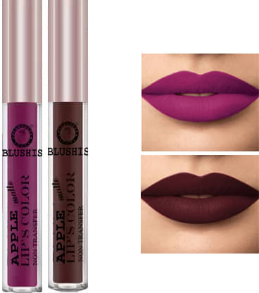     			BLUSHIS Multicolor Long Stay Matte Lipstick (Pack of 2)