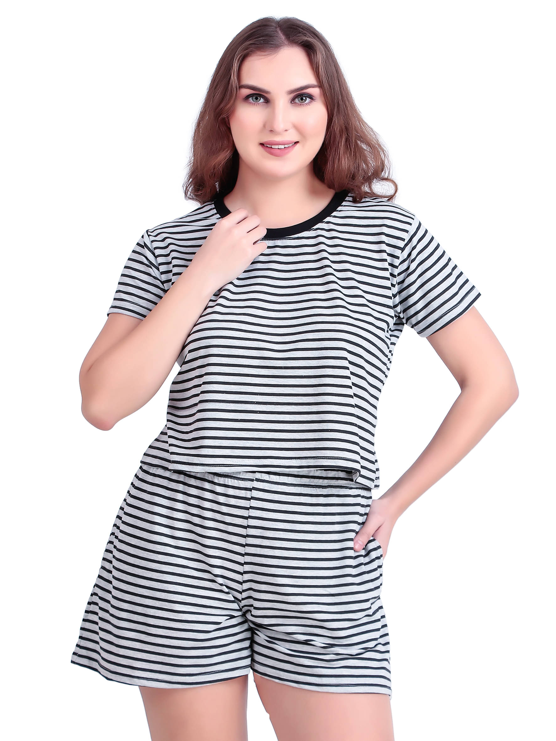     			CUSHEE Black Cotton Women's Nightwear Nightsuit Sets ( Pack of 2 )