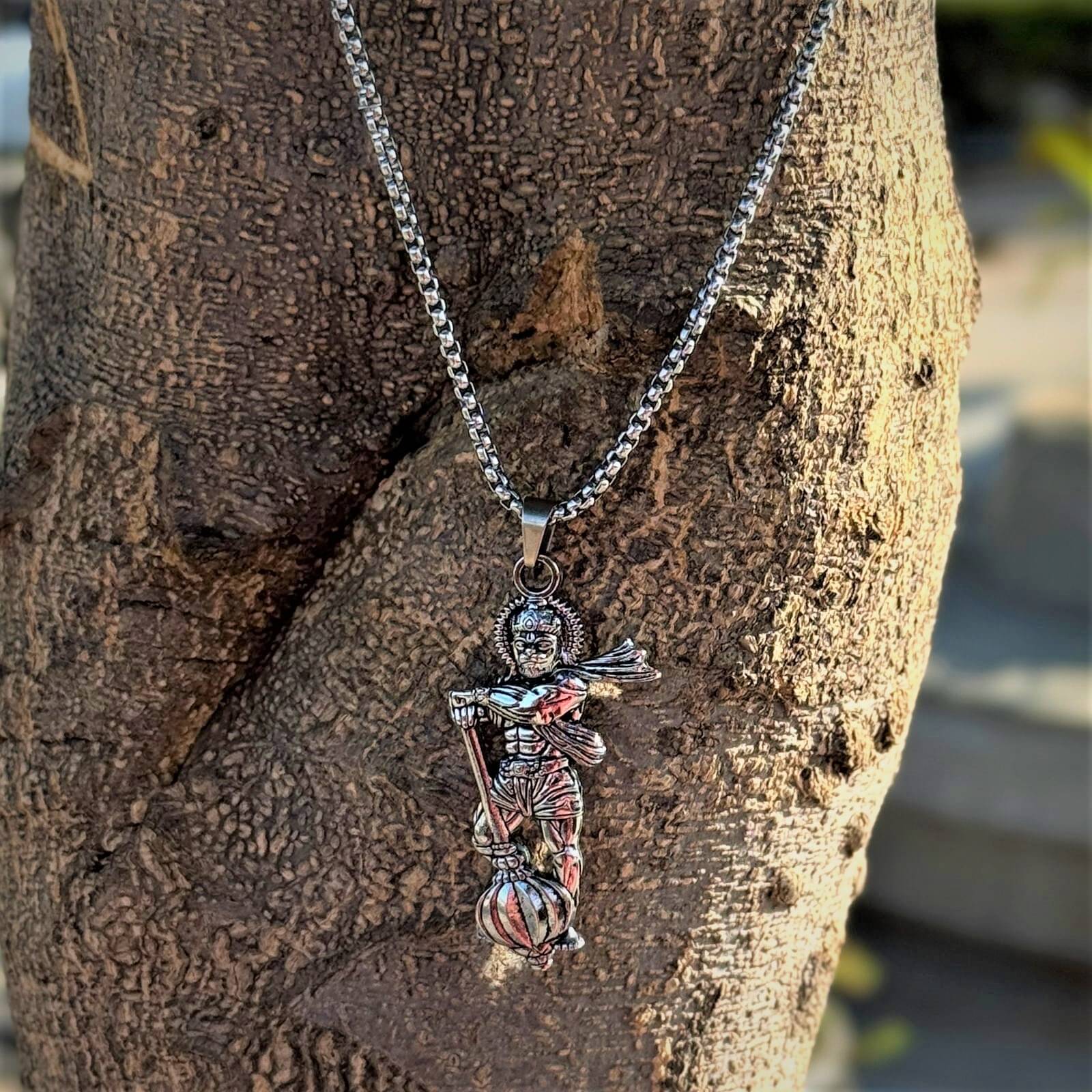 Charms Silver Religious Pendant With Chain ( Pack of 1 ) Charms Silver Religious Pendant With Chain ( Pack of 1 )