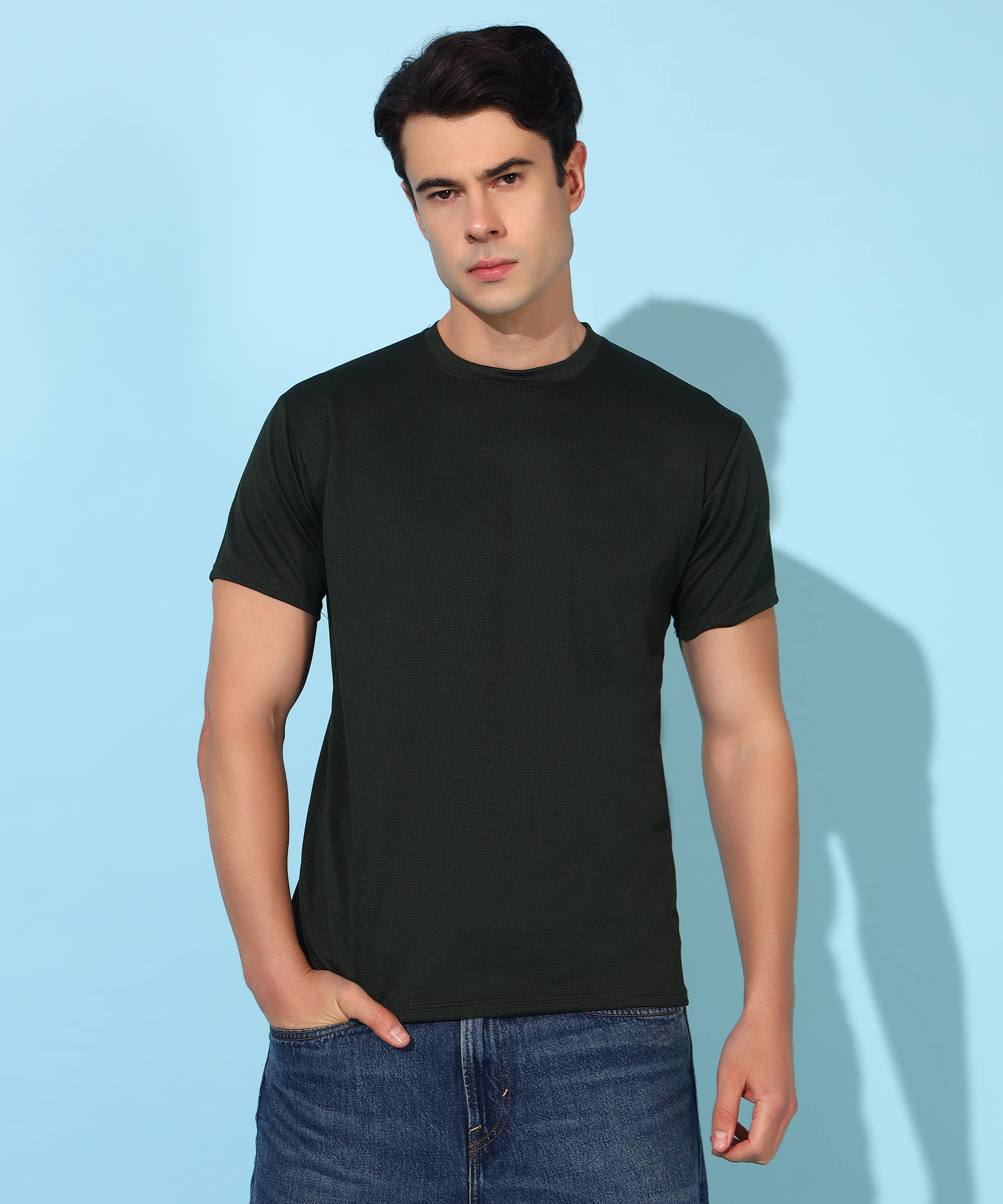 Christy World Polyester Regular Fit Solid Half Sleeves Men's Round T-Shirt - Dark Green ( Pack of 1 ) Christy World Polyester Regular Fit Solid Half Sleeves Men's Round T-Shirt - Dark Green ( Pack of 1 )