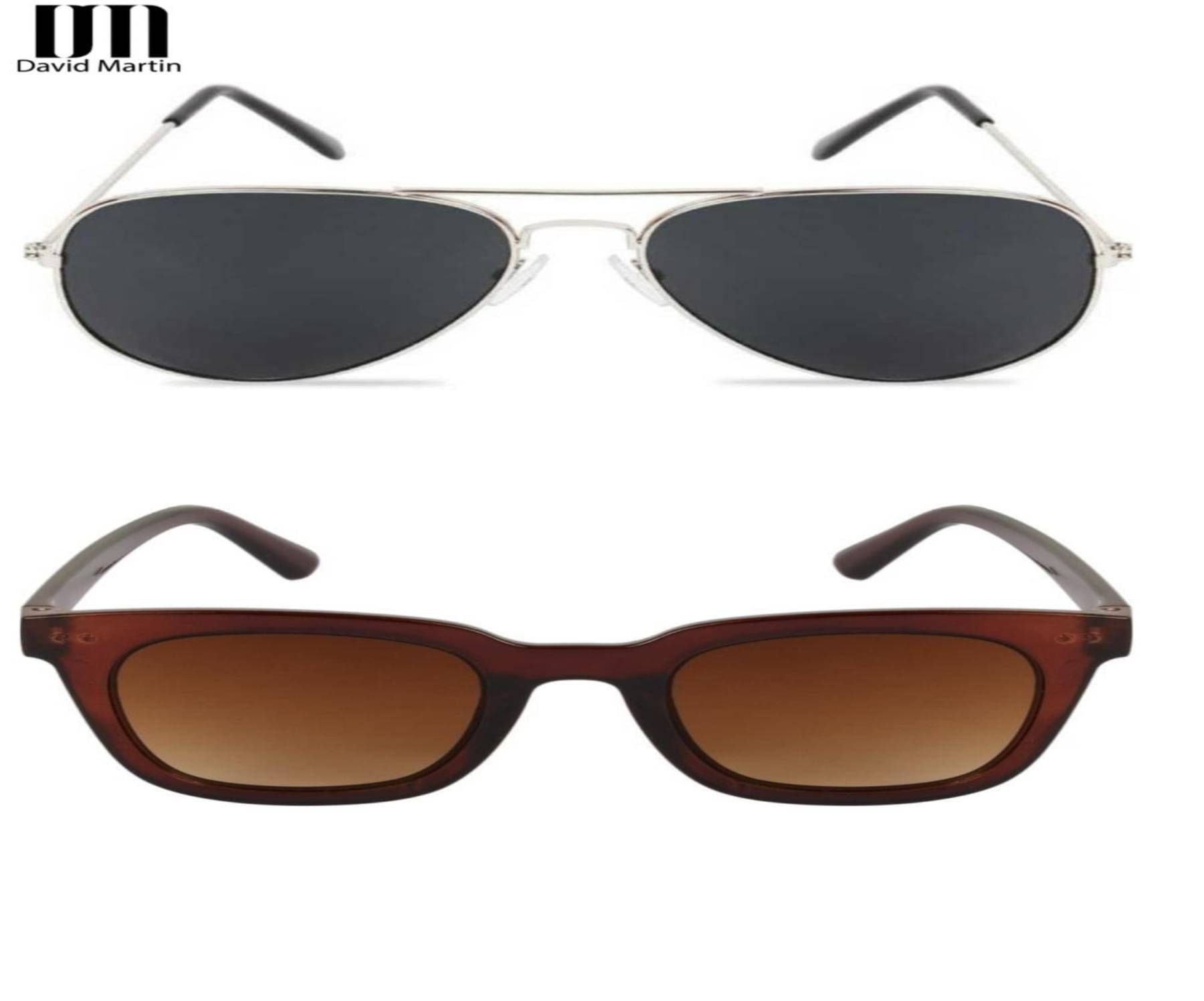 David Martin Multicolor Wrap Around Sunglasses ( Pack of 2 ) David Martin Multicolor Wrap Around Sunglasses ( Pack of 2 )