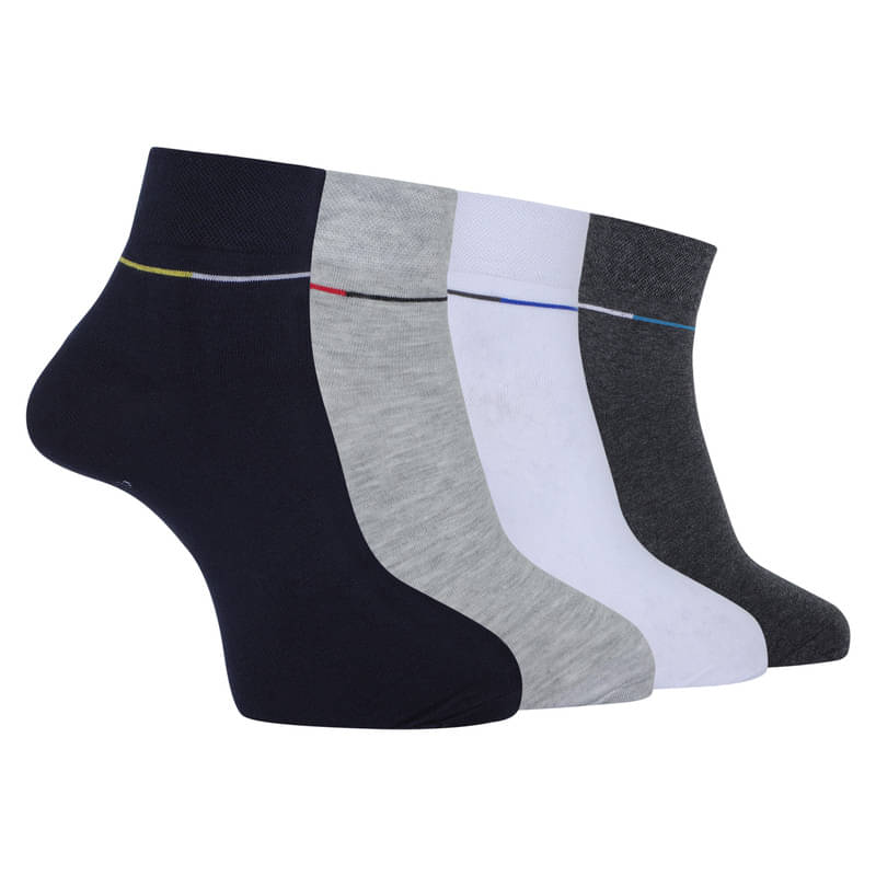     			Dollar Pack of 4 Men's Woollen Ankle Length Socks ( Multicolor 10 )