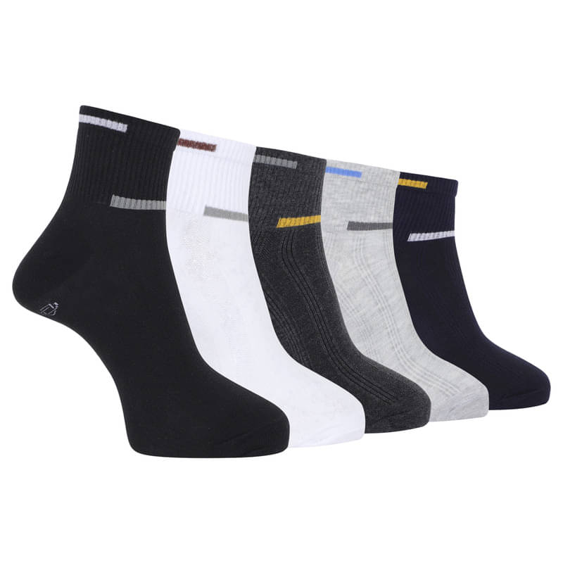     			Dollar Pack of 5 Men's Woollen Ankle Length Socks ( Multicolor 10 )