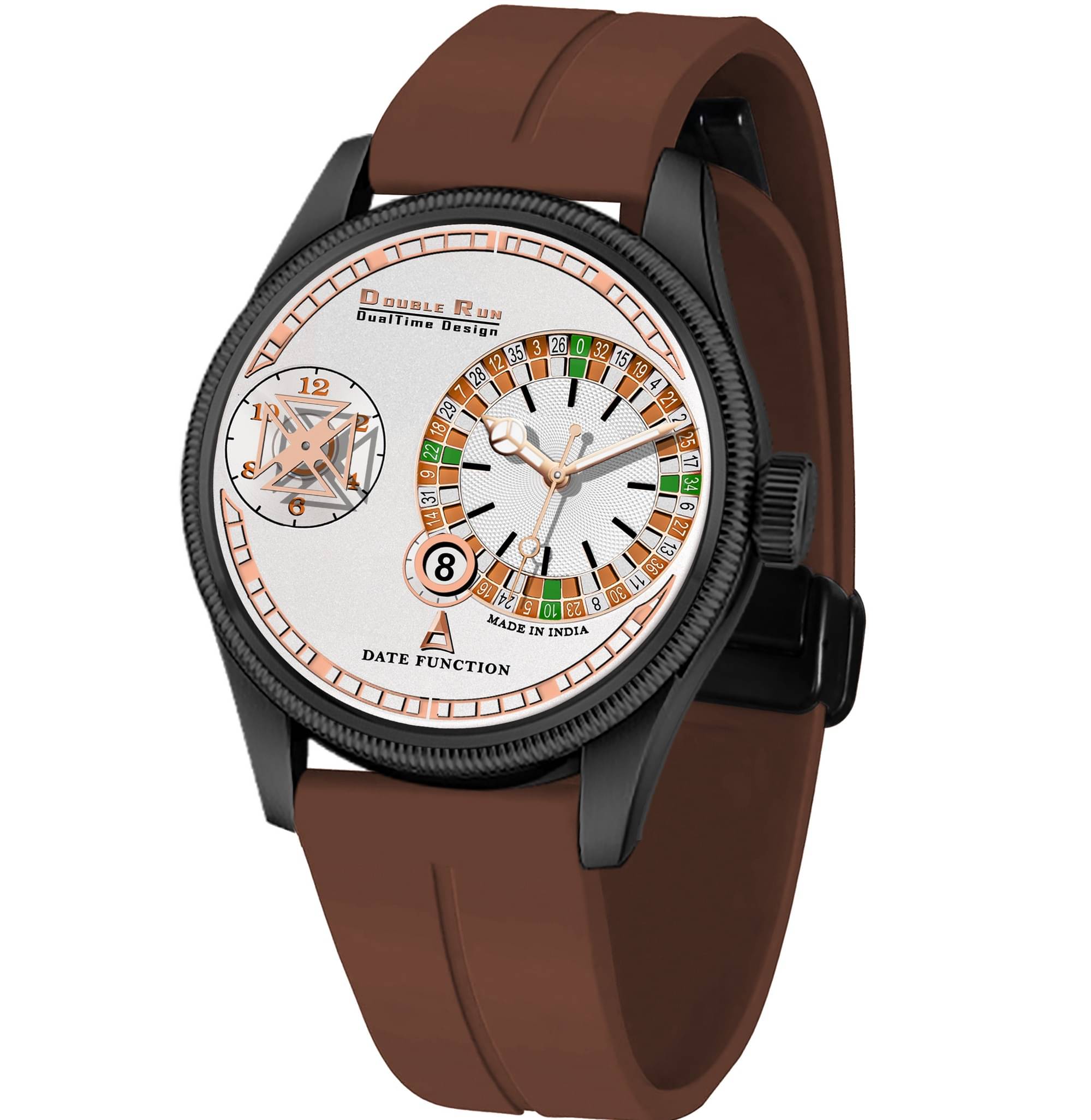     			DoubleRun Brown Silicon Chronograph Men's Watch