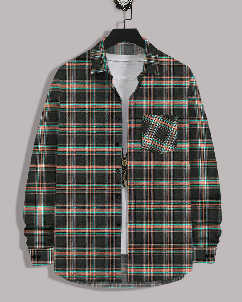 Eyebogler Cotton Blend Regular Fit Checks Full Sleeves Men's Mandarin Collar T-Shirt - Green ( Pack of 1 ) Eyebogler Cotton Blend Regular Fit Checks Full Sleeves Men's Mandarin Collar T-Shirt - Green ( Pack of 1 )
