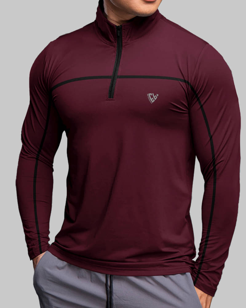     			Eyebogler Polyester Regular Fit Solid Full Sleeves Men's Round T-Shirt - Maroon ( Pack of 1 )