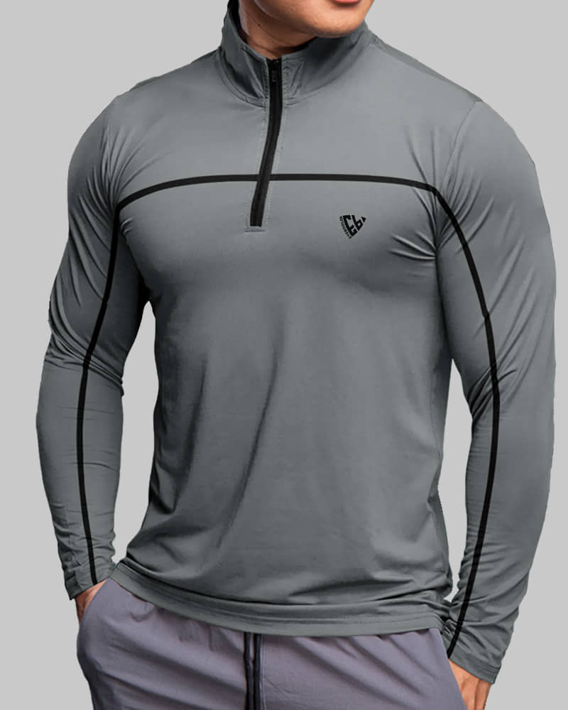 Eyebogler Polyester Regular Fit Solid Full Sleeves Men's High Neck T-Shirt - Black ( Pack of 1 )
